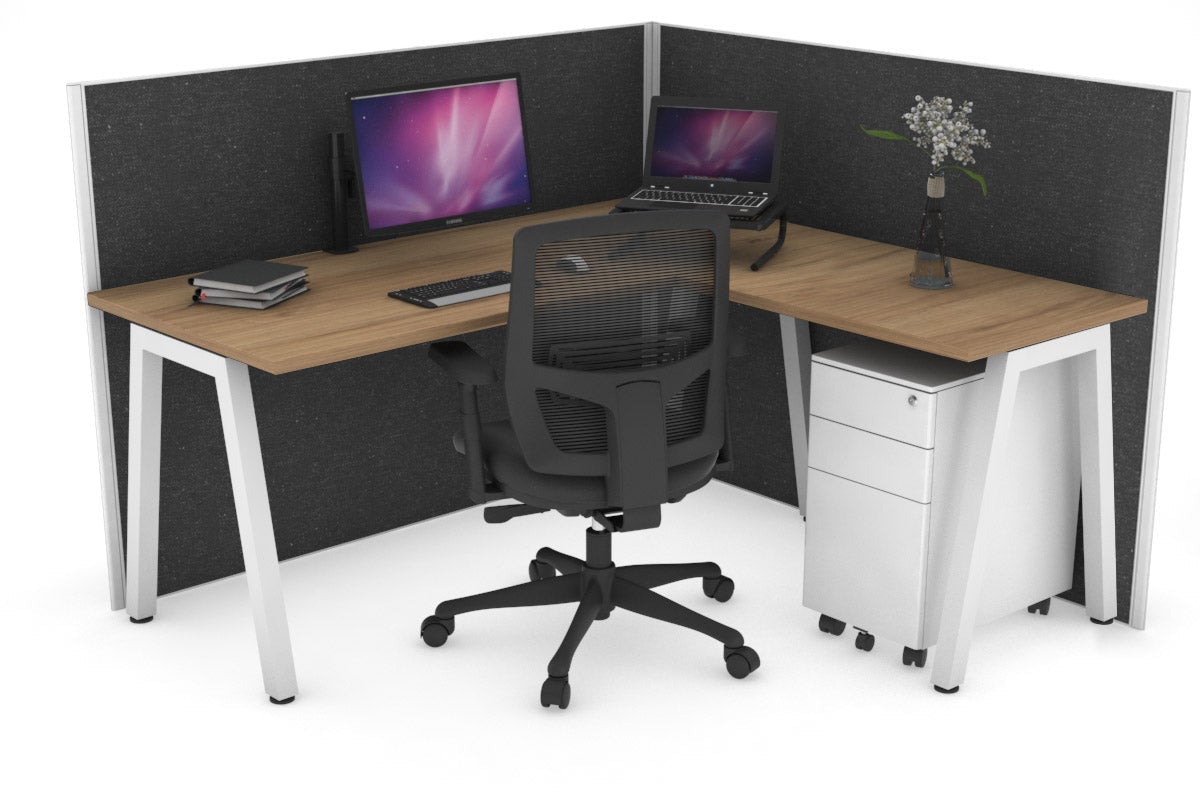 Horizon Quadro A Legs L-Shaped Corner Office Desk - 1800L x 1700W, Modern Workstation for Home & Office, Perfect for Small Spaces & Multi-Monitor Setup