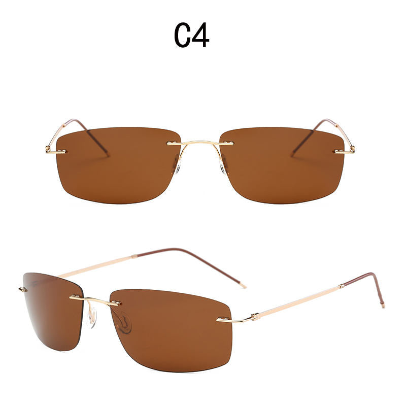 VisionAir Rimless Large Rectangle Polarized Sunglasses for Men & Women - UV400 Protection, Lightweight & Stylish - Perfect for Driving, Beach, and Outdoor Activities