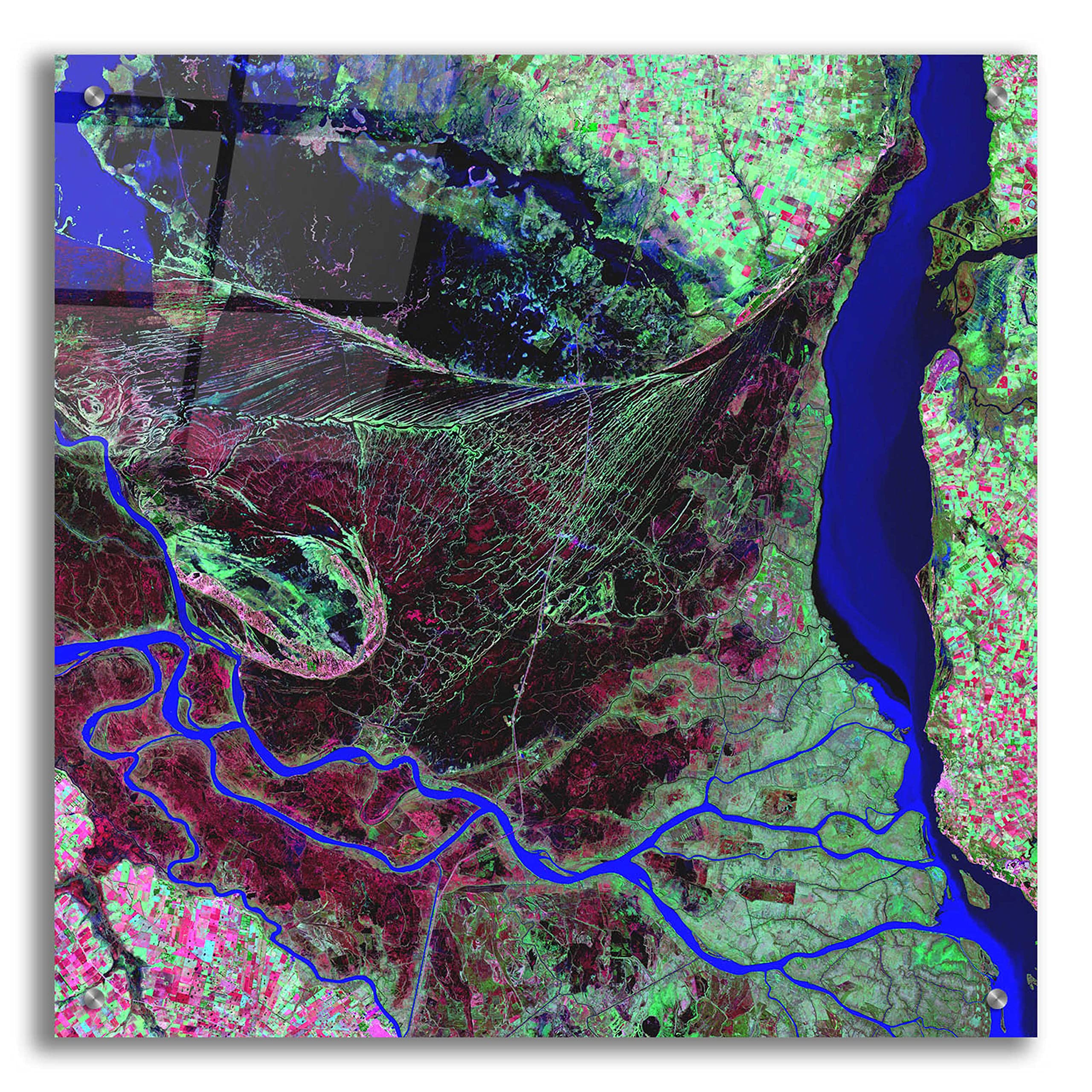 Epic Art 'Earth as Art: Parana River Delta' Acrylic Glass Wall Art - 24x24 Inch Modern Home Decor - Perfect for Living Room, Bedroom or Office
