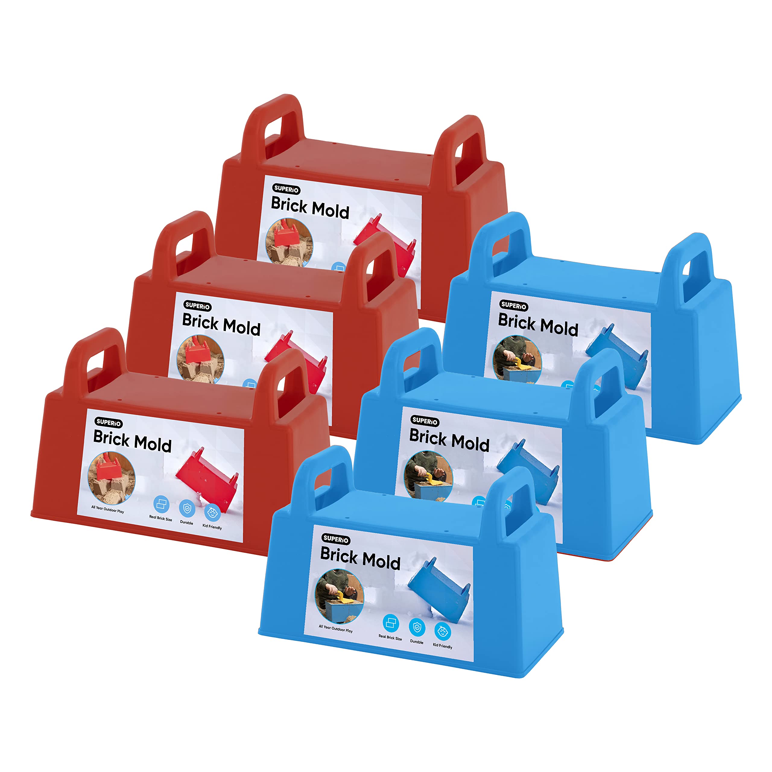 Premium Snow Brick Maker Kit - Build Igloos, Forts & Snow Castles - Durable Outdoor Winter & Sand Toys for Kids & Adults - Perfect for Snow Play, Beach & Sandbox Activities (Red/Blue)
