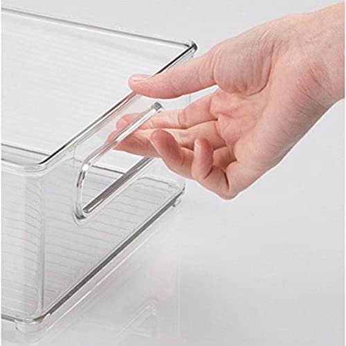 UPGRADED 6-Pack Clear Plastic Storage Bins with Handles - 10