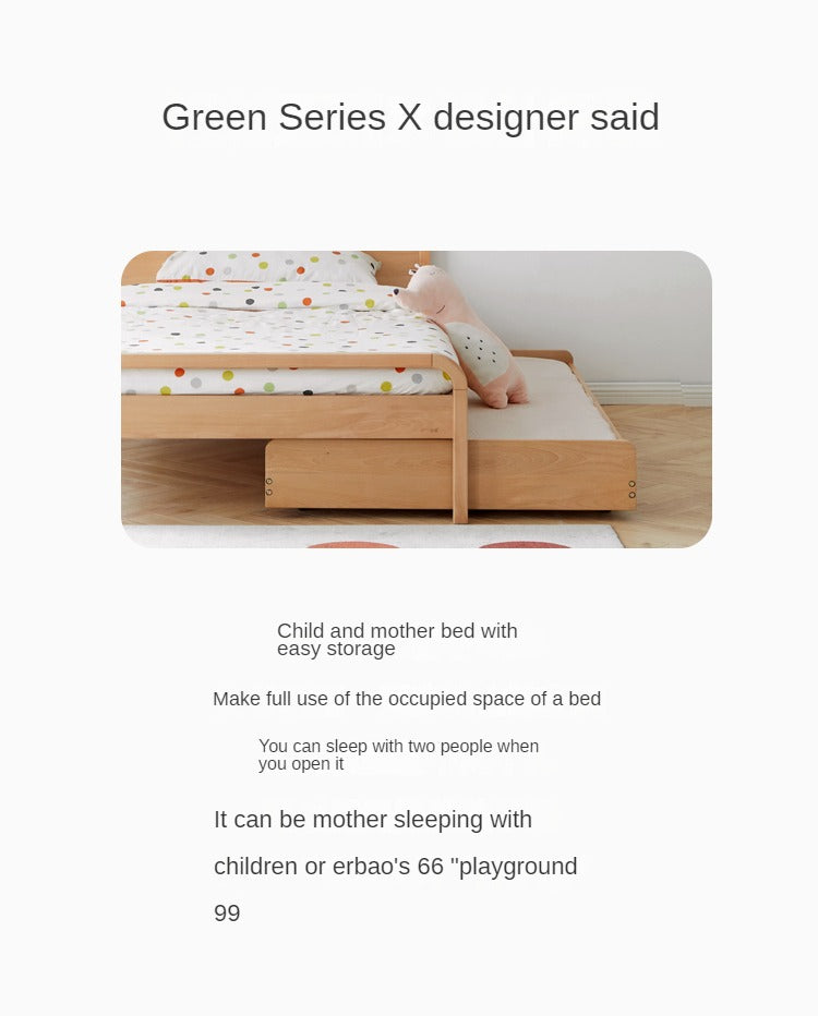 Solid Beech Wood Space-Saving Bunk Bed with Guardrails - Sturdy Twin Over Twin Loft Bed for Kids & Teens - Perfect for Small Bedrooms, Guest Rooms & Dormitories