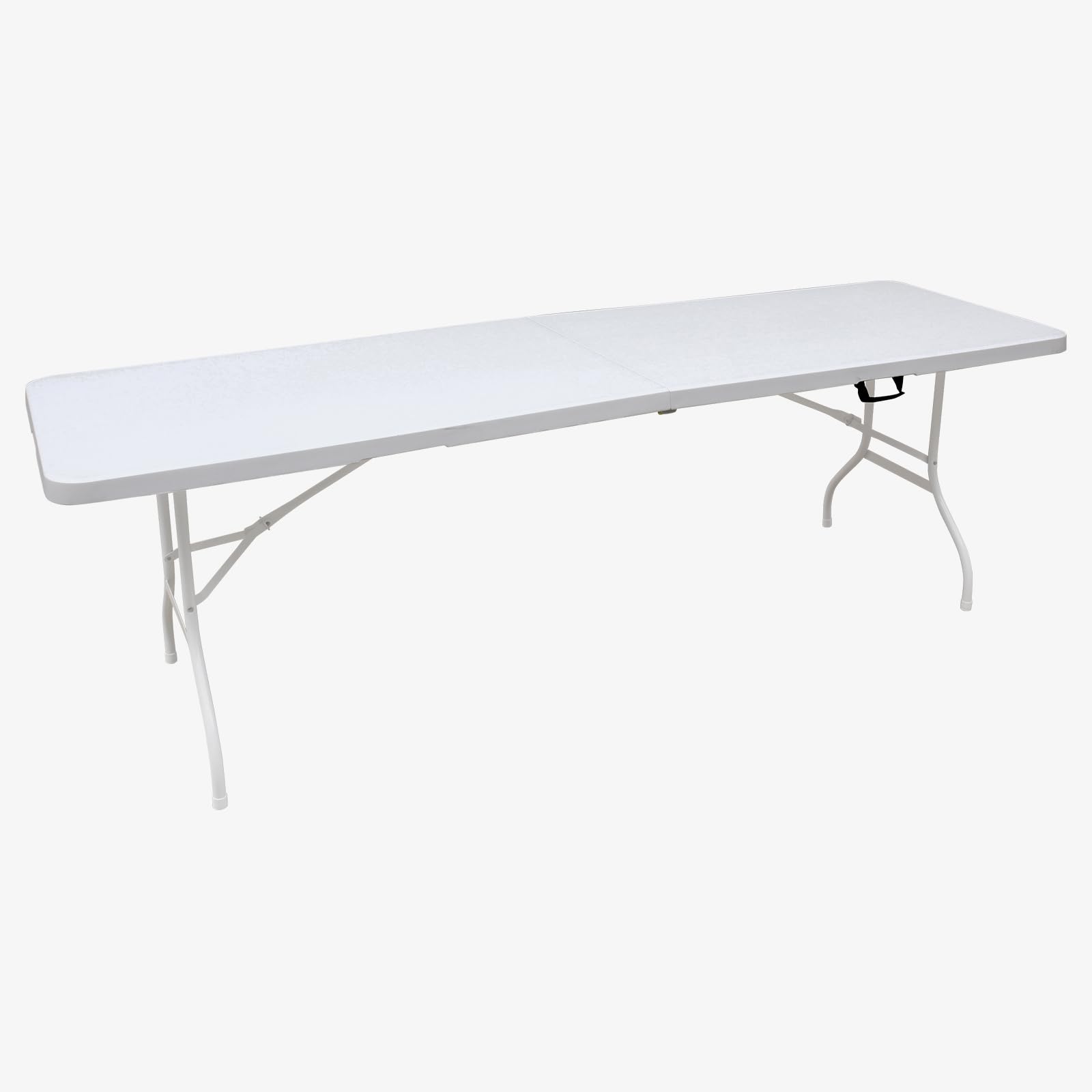 8ft Portable Folding Plastic Dining Table - White Half-Fold Design for Parties, Picnics, Camping, Beach & Indoor/Outdoor Use | Perfect for Entertaining, BBQs, Tailgating & More