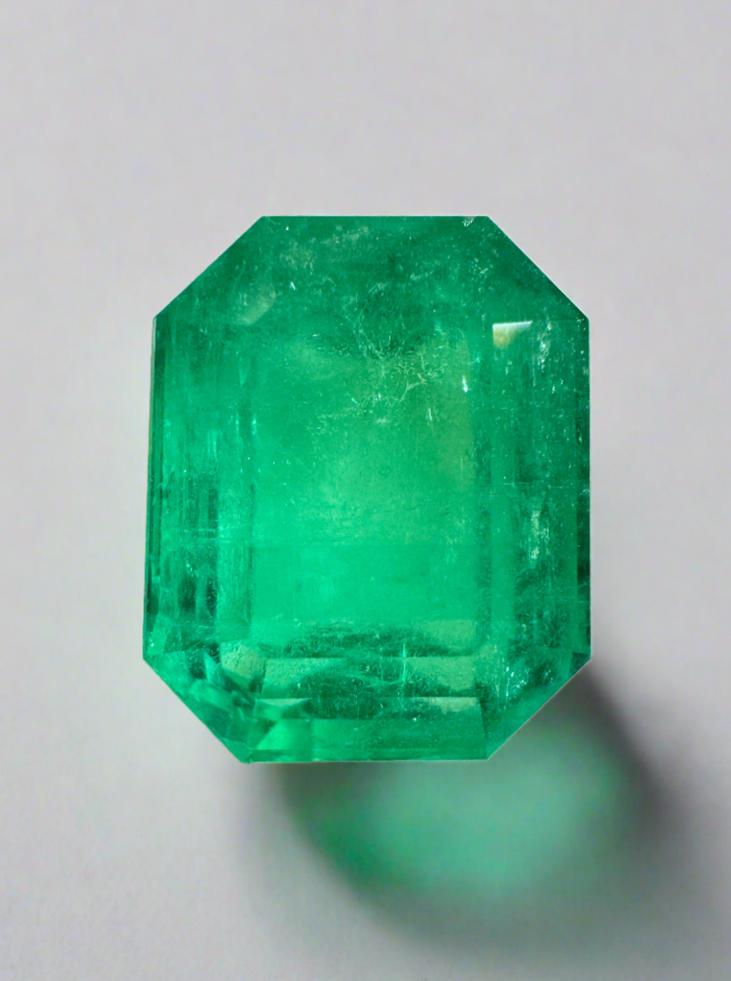 8.46 Carat 13x11mm Natural Colombian Emerald Gemstone - Classic Green Emerald Cut Loose Stone for Jewelry Making, Engagement Rings & Luxury Gifts