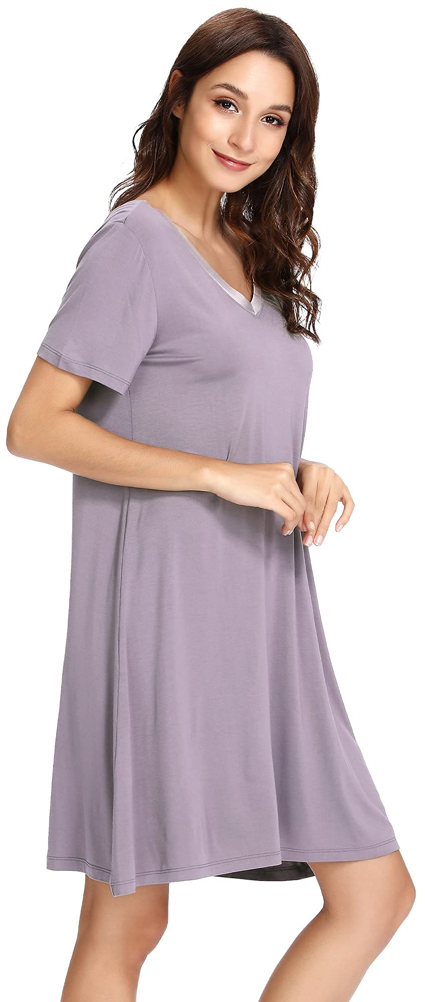 Soft Bamboo Viscose Nightgowns for Women - Comfortable Plus Size Sleep Shirts & Short Sleeve Pajamas (Sizes S-4X) - Perfect for Relaxing at Home, Lounging & Summer Nights