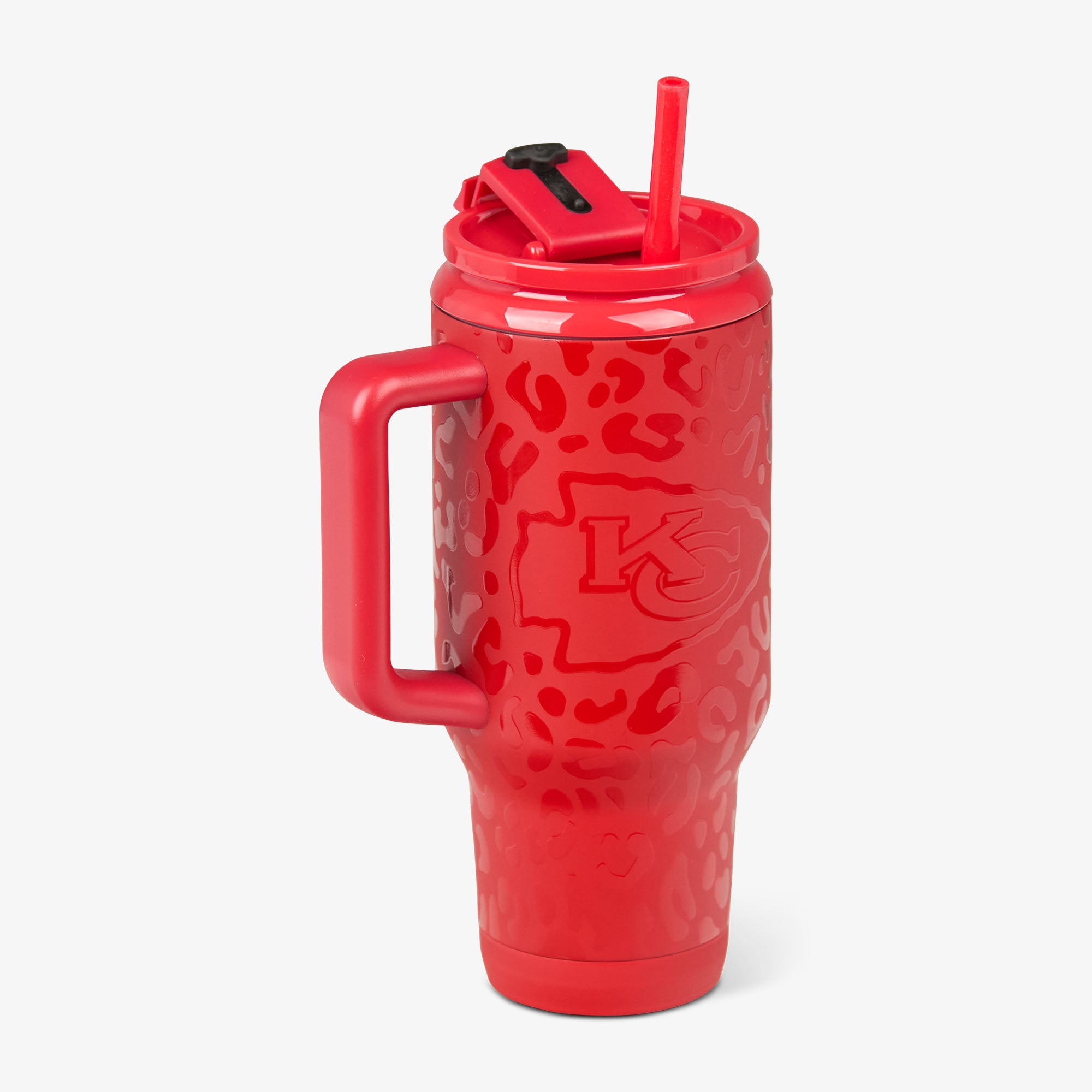 Kansas City Chiefs 32 Oz Leopard Print Flip & Sip Insulated Travel Mug - Perfect for Game Day, Office & Outdoor Adventures
