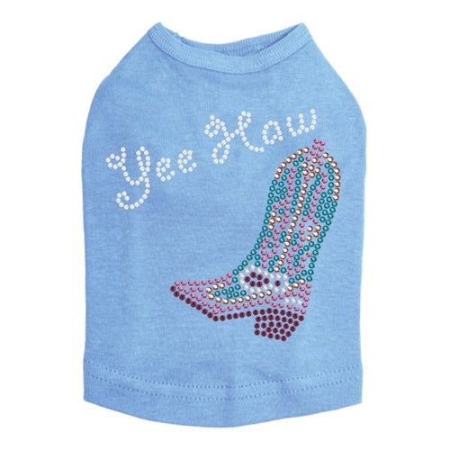 Yee Haw Dog Tank Top - Pink & Turquoise Cowboy Style Pet Shirt for Small Medium Large Dogs - Perfect for Western Parties & Photo Shoots