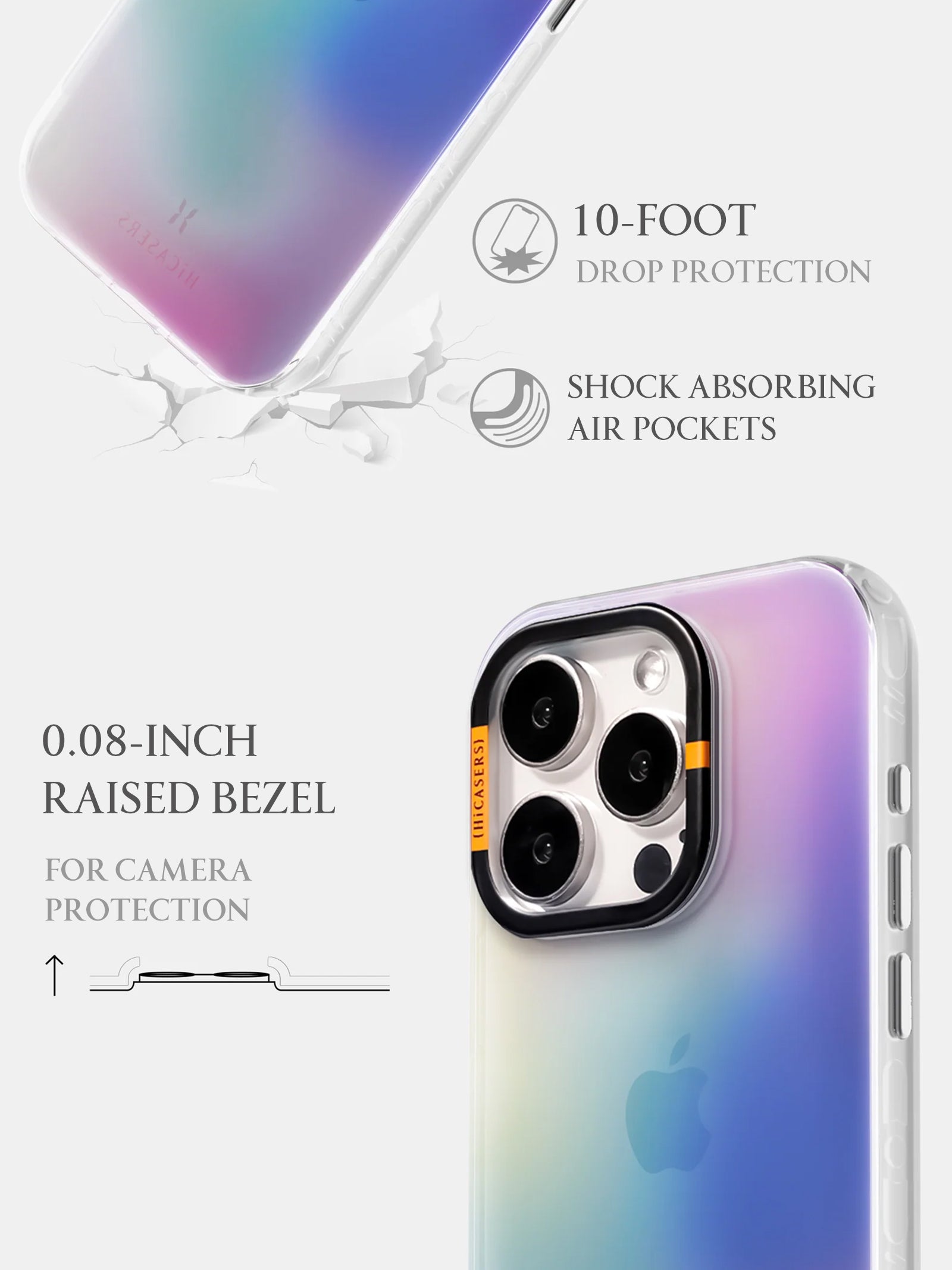Vibrant Iridescent Phone Case - Violet & Mint Color Changing Protective Cover for iPhone & Samsung | Perfect for Parties, Festivals & Everyday Glam