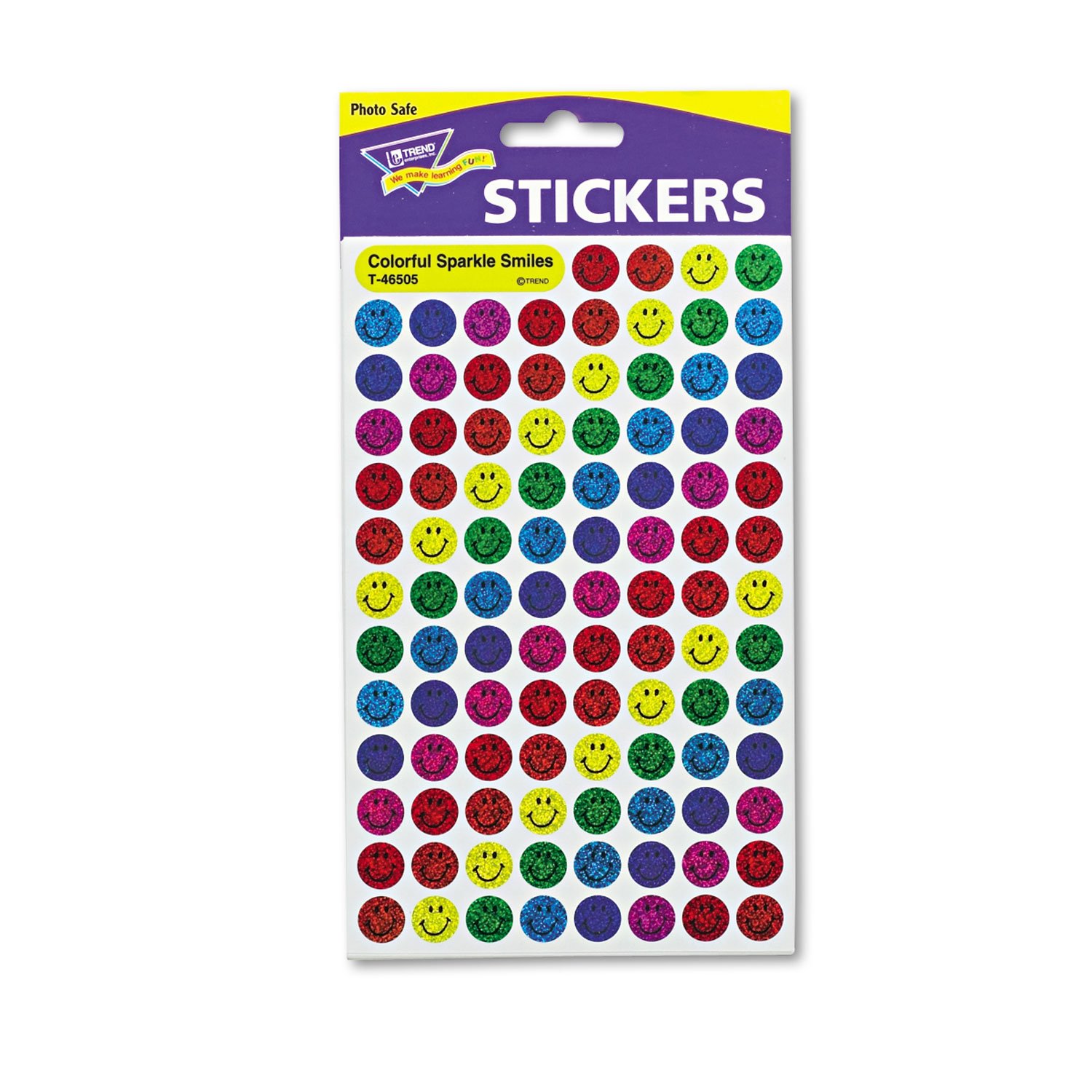 Trend T46909mp Superspots and Supershapes Sticker Variety Pack - 1,300 Sparkle Smiles Stickers for Kids, DIY Crafts, Scrapbooking, and Party Decorations - Bulk Assorted Shapes and Colors