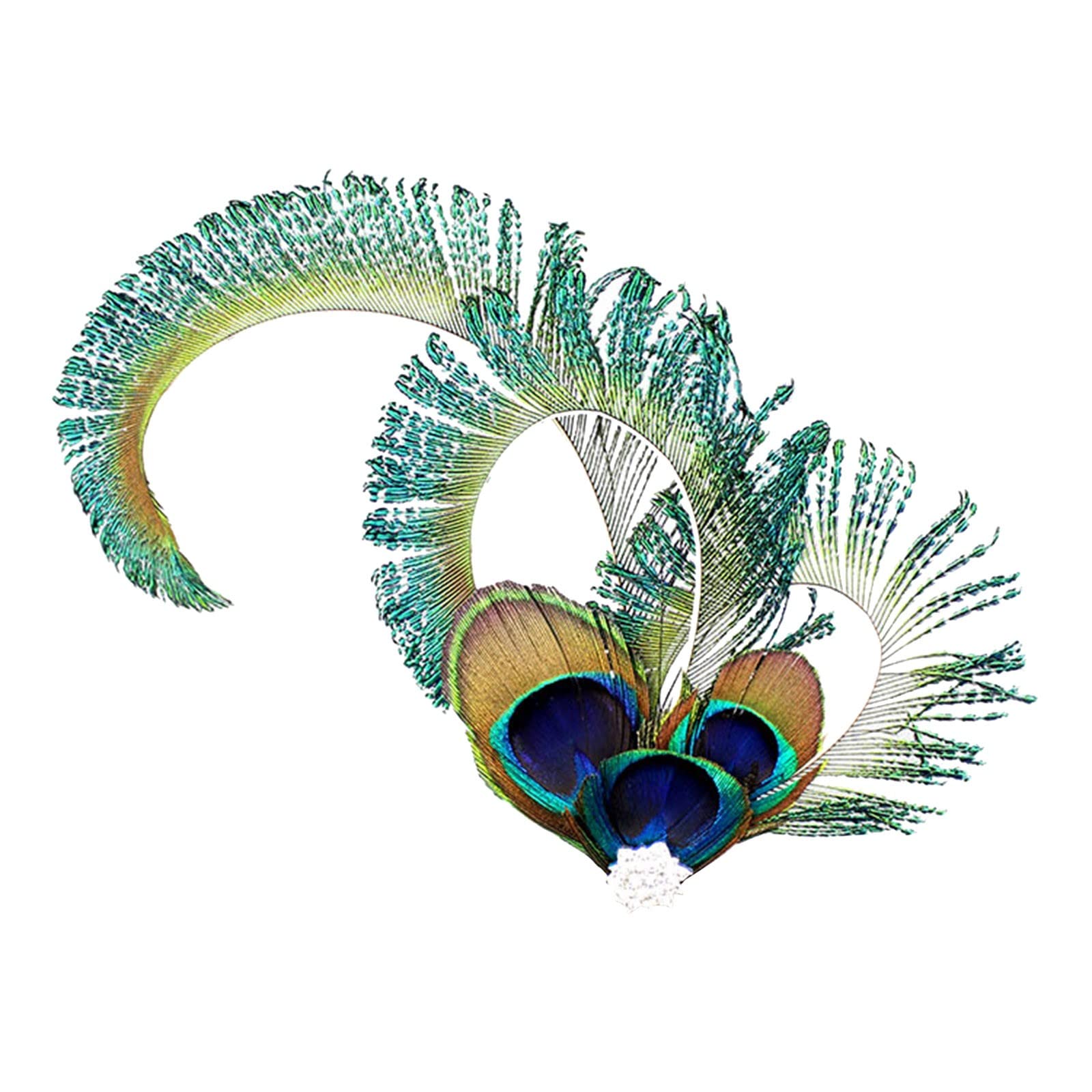Elegant Women's Feather Fascinator Hat for Tea Party, Cocktail, Wedding & Church Events | Breathable Headband for Workouts & Sweat Control | One Size (Green #13)