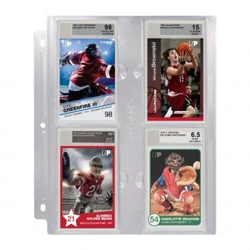 Ultra PRO 4 Pocket Page for Graded Beckett Slabs - Premium Protection for Gaming Cards, Sports Cards & Collectibles | Display & Preserve Your Valuable Cards in Pristine Condition | Perfect for Card Collectors, Tournaments & Showcases