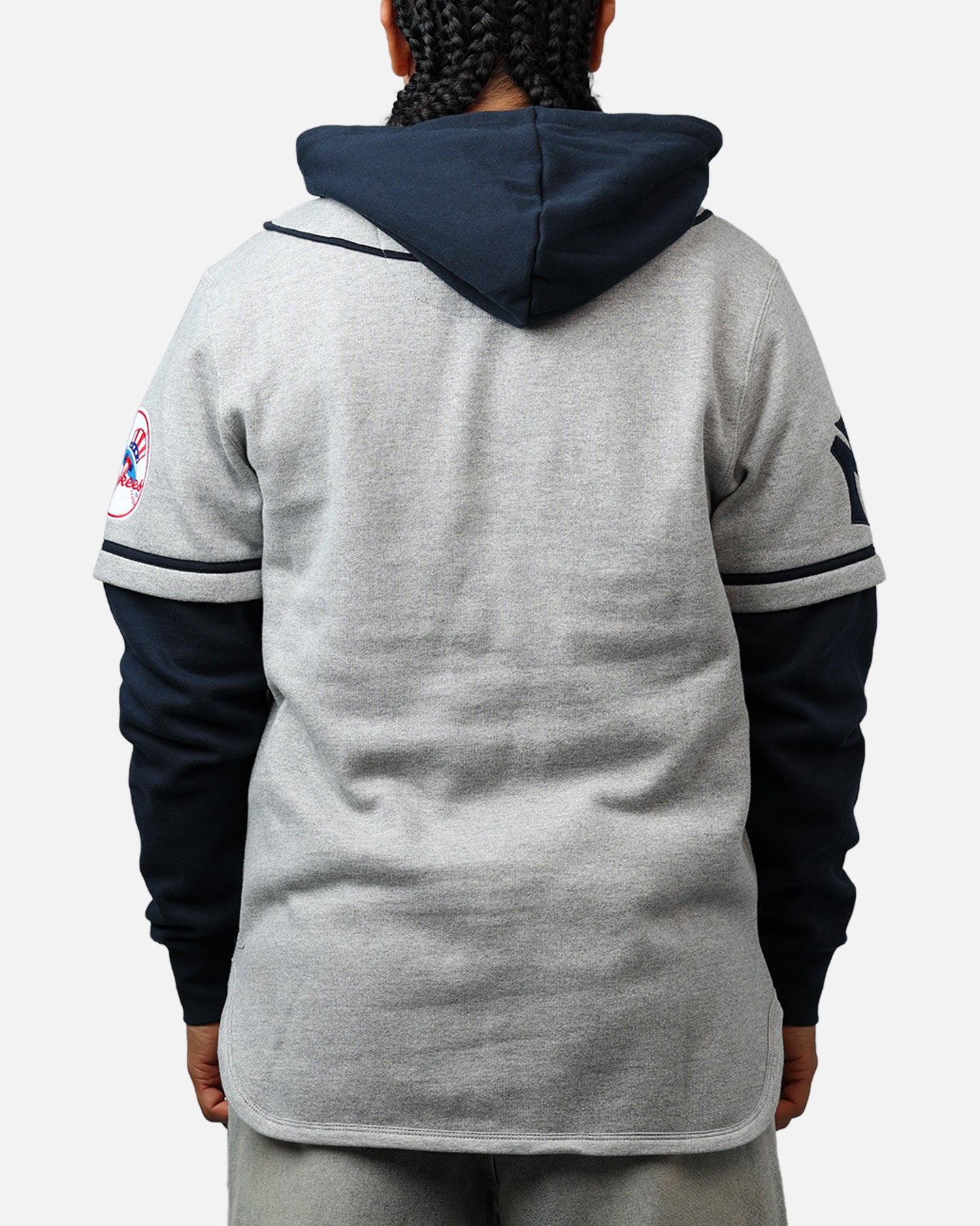 47 Brand New York Yankees Game Hoodie Grey/Navy - Men's Baseball Fan Hooded Sweatshirt for Game Day & Casual Wear