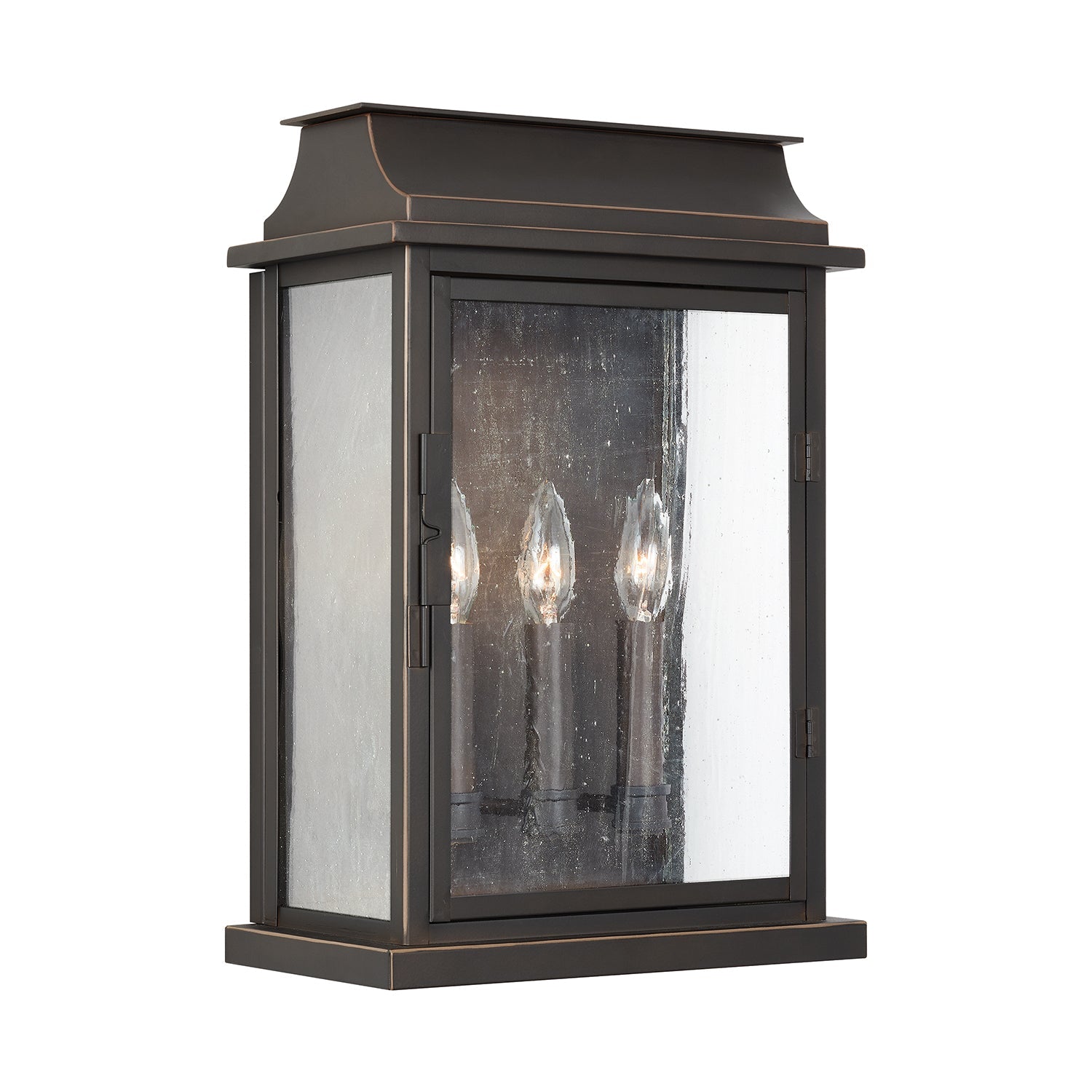 Capital Lighting Three Light Outdoor Wall Lantern - Weatherproof Exterior Sconce for Porch, Patio & Garden - Durable Metal Wall Mount Lighting Fixture with Clear Glass Shades