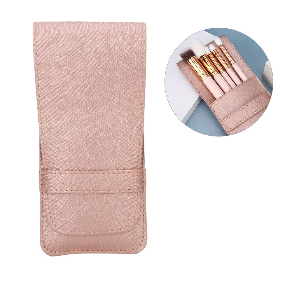 Premium Travel Makeup Brush Organizer - PU Leather Cosmetic Brush Case with Portable Storage for Makeup Brushes & Beauty Tools | Perfect for Travel, Home Use & Professional Makeup Artists