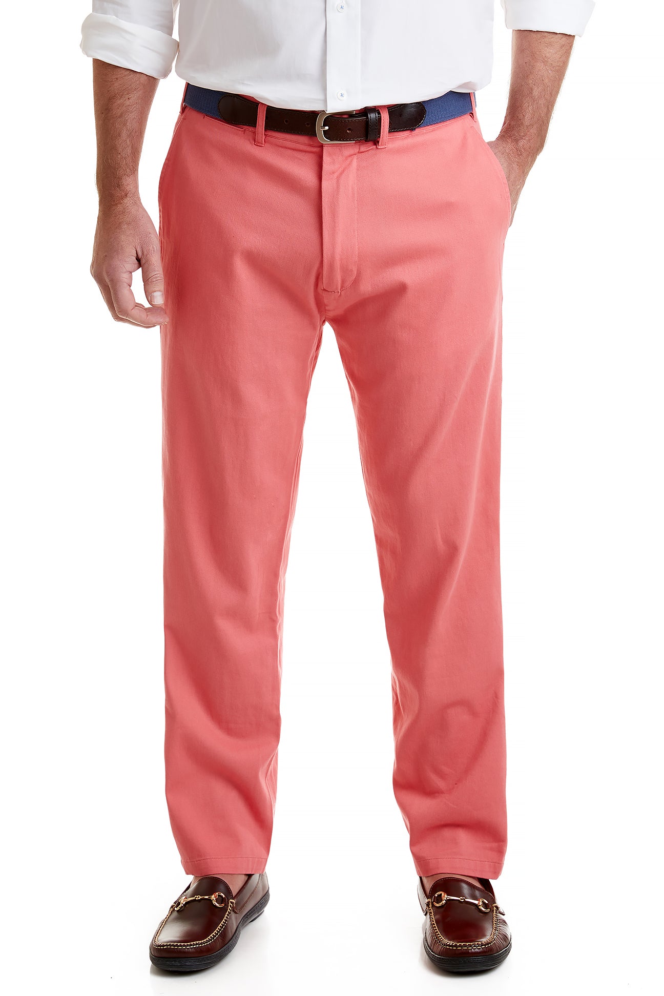 Women's Harbor Pant Stretch Twill Sunset Coral - Comfortable High-Waisted Trousers for Work, Travel & Casual Wear