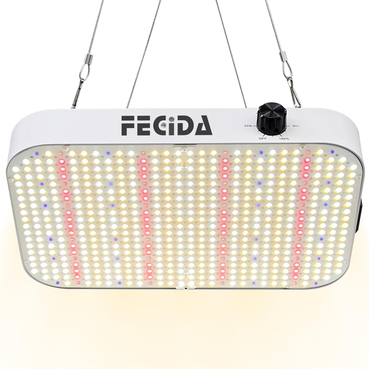 FECiDA Full Spectrum LED Grow Light with UV & IR - Dimmable Plant Light for Seed Starting, Seedlings & Veg | Best 2025 Grow Tent Light with Daisy Chain & Quiet Fan | Ideal for Indoor Plants, Hydroponics & Greenhouse Use