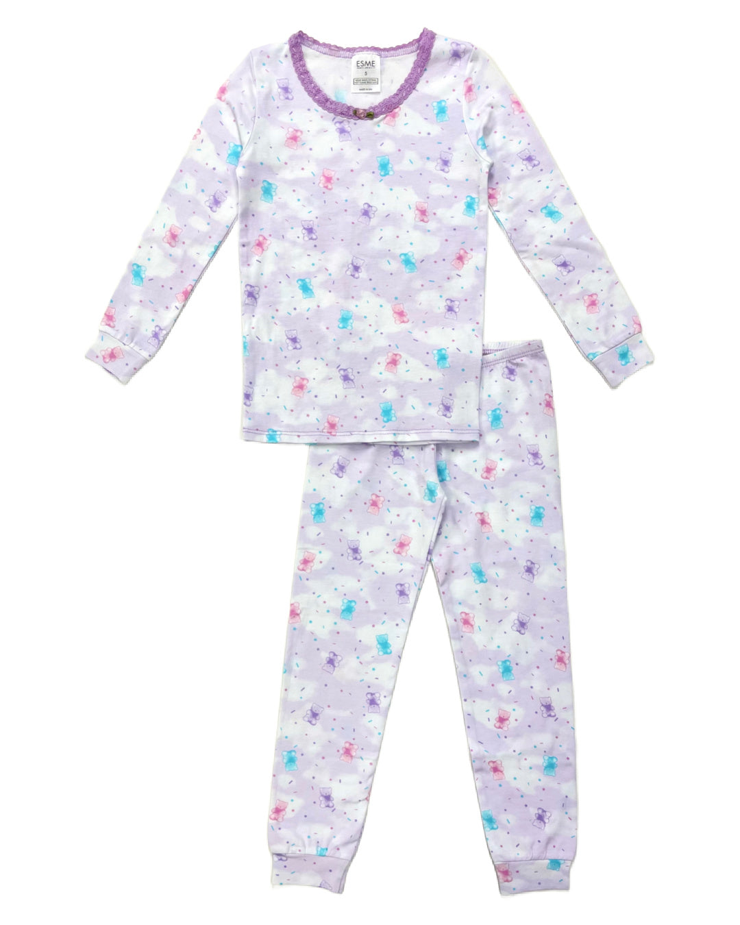 Adorable Sprinkle Bears Full Length Pajama Set for Women - Cozy & Cute Sleepwear for Relaxing at Home or Sleepovers