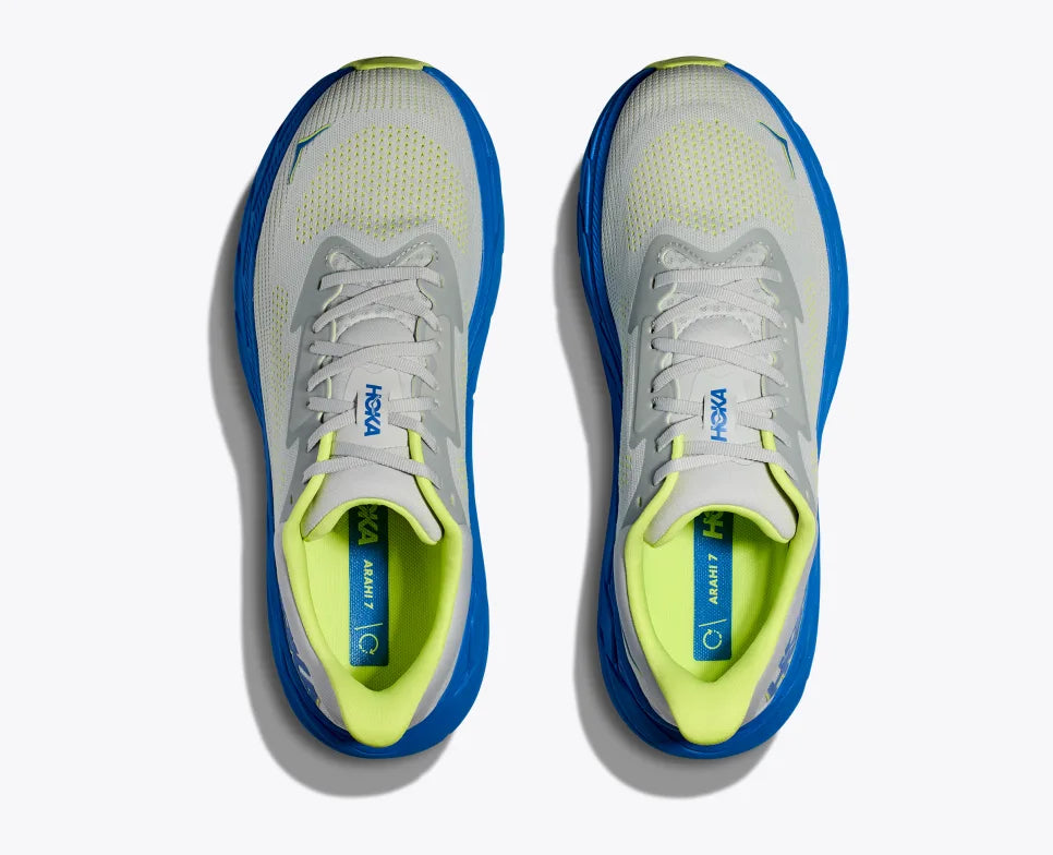 HOKA Arahi 7 Wide Running Shoes for Men - Stardust/Electric Cobalt | Stability & Cushioning for Road Running, Jogging & Daily Wear