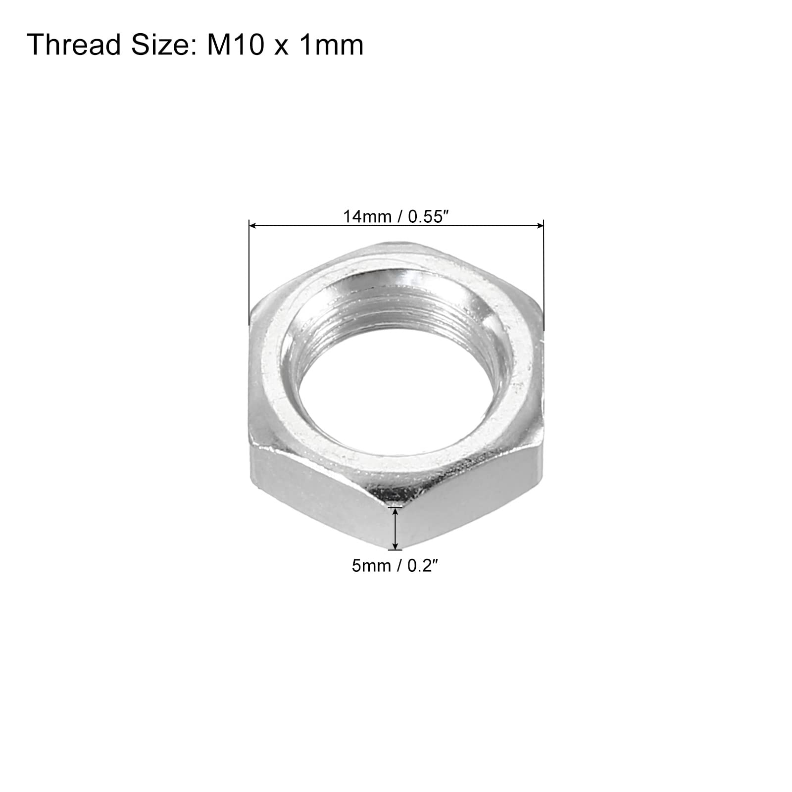 **PATIKIL M10 x 1.0 Steel Hex Nuts, 30 Pack - Metric Thread Zinc Plated Hardware Nuts for Screws & Bolts (5mm Height) - Ideal for Automotive, Machinery & DIY Projects**