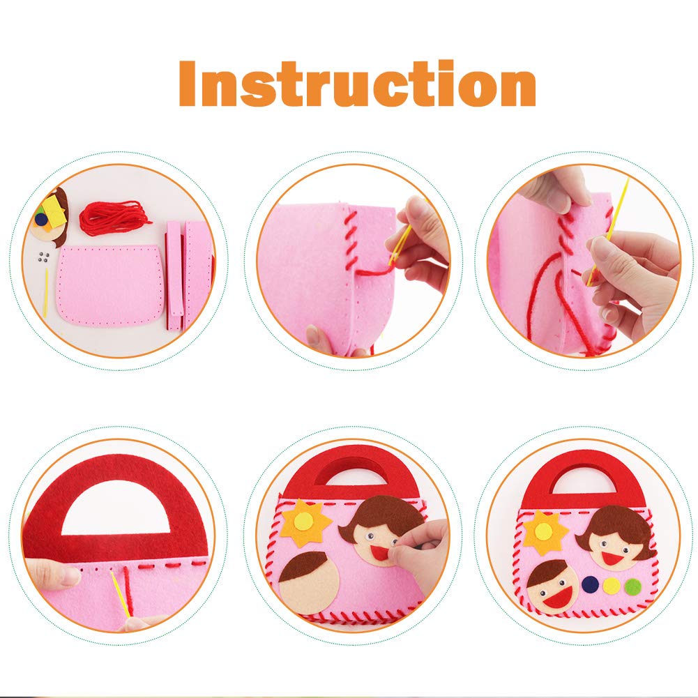 4-Piece Kids Sewing Kit - Safe Preschool Educational Toys for Toddlers Ages 2-8 | Early Learning Arts & Crafts Activity for Boys & Girls 1-6 Years Old | Perfect for Fine Motor Skills Development & Creative Play at Home or Classroom