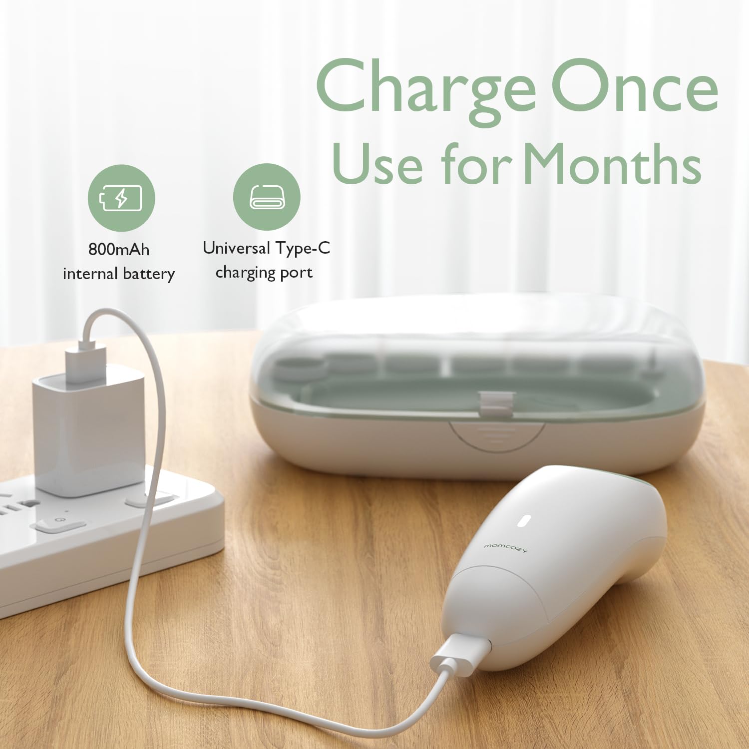 Momcozy Electric Baby Nail Trimmer - Rechargeable & Gentle Baby Nail File with 7 Replacement Pads | Safe & Painless Baby Nail Clipper for Newborns & Toddlers | Perfect for Home, Travel & Nursery Care