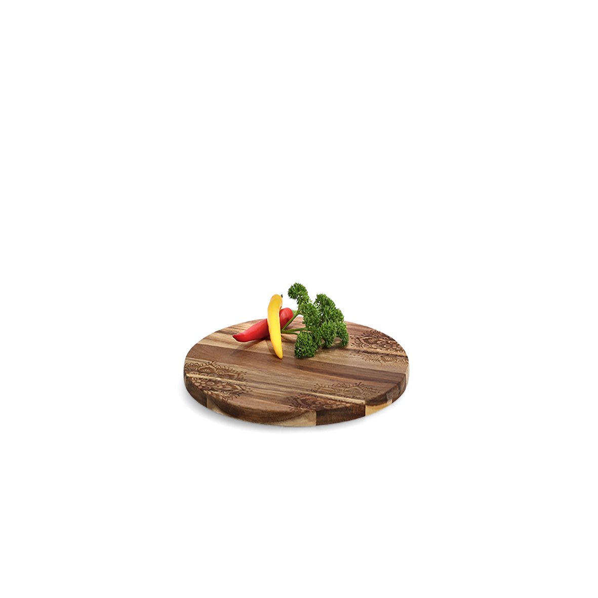 Premium Acacia Wood Cutting Board with Oriental Print - Round & Rectangle Serving Board for Sushi, Cheese, and Charcuterie - Perfect for Kitchen, Dining, and Entertaining