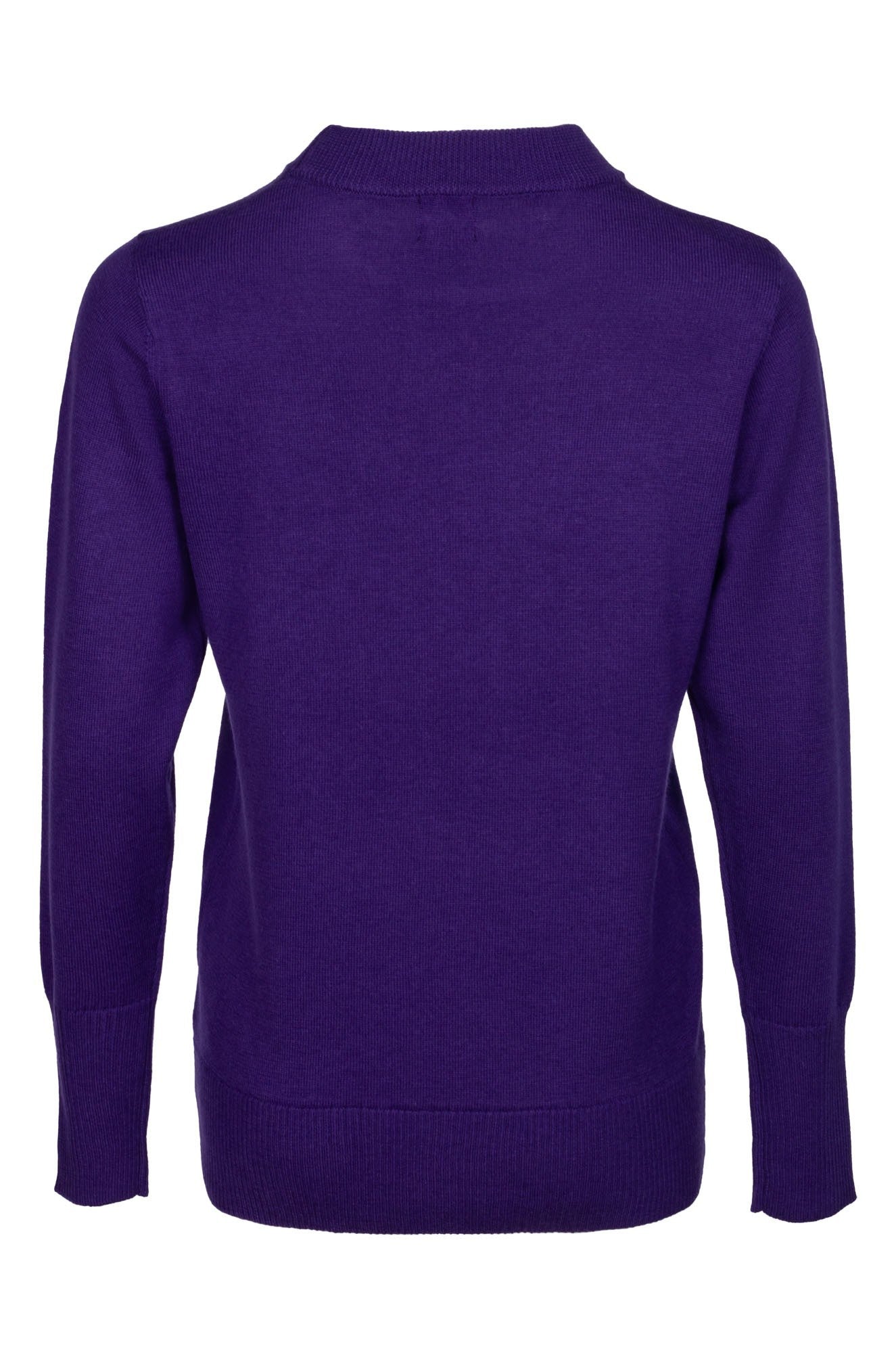 20% Merino Wool Crew Neck Sweater for Women | Soft & Warm Purple Knit Jumper | Casual Winter Pullover | Perfect for Office, Travel & Outdoor Activities