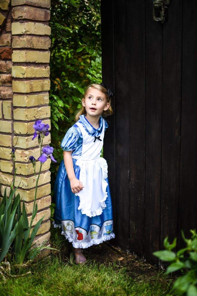 Little Adventures Alice with Headband Dress Up Costume for Girls - Kids Pretend Play, Tea Party & Halloween Costume