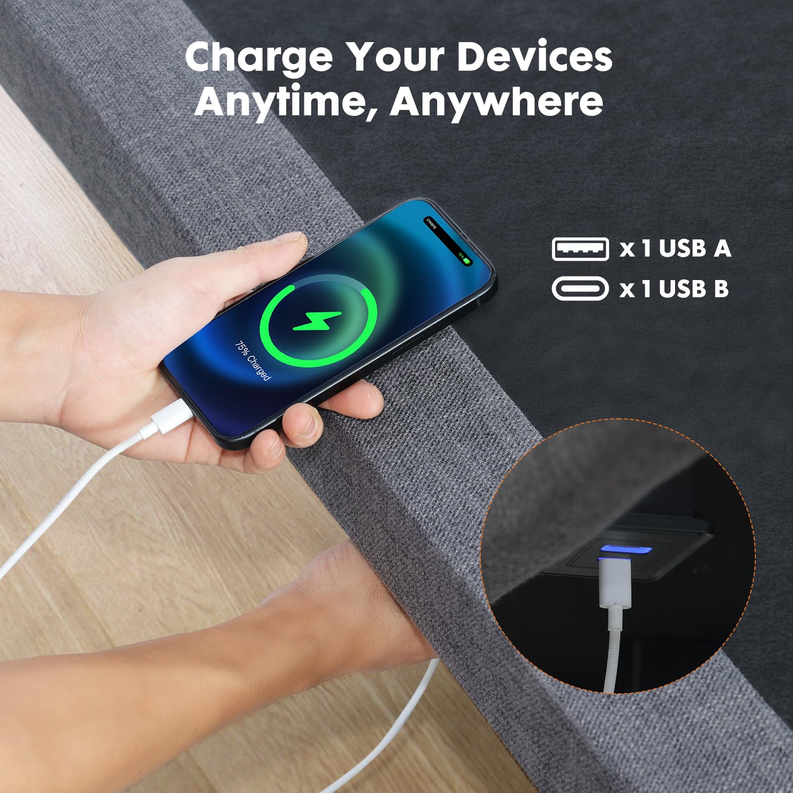 Sweetcrispy Full Adjustable Bed Frame with Wireless Remote - Ergonomic Electric Bed Base, Zero Gravity & Anti-Snore Features, 2 USB Ports, Easy Assembly - Perfect for Back Pain Relief, Reading & Relaxing in Bedroom