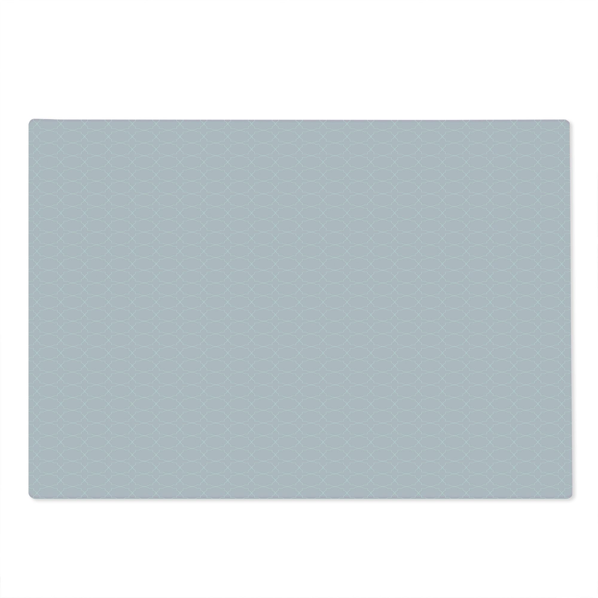 Ambesonne Eastern Style Tempered Glass Cutting Board - Large Decorative Serving Board with Oriental Thin Line Motif on Pastel Pink White Backdrop - Perfect for Kitchen Prep, Charcuterie Display & Party Serving