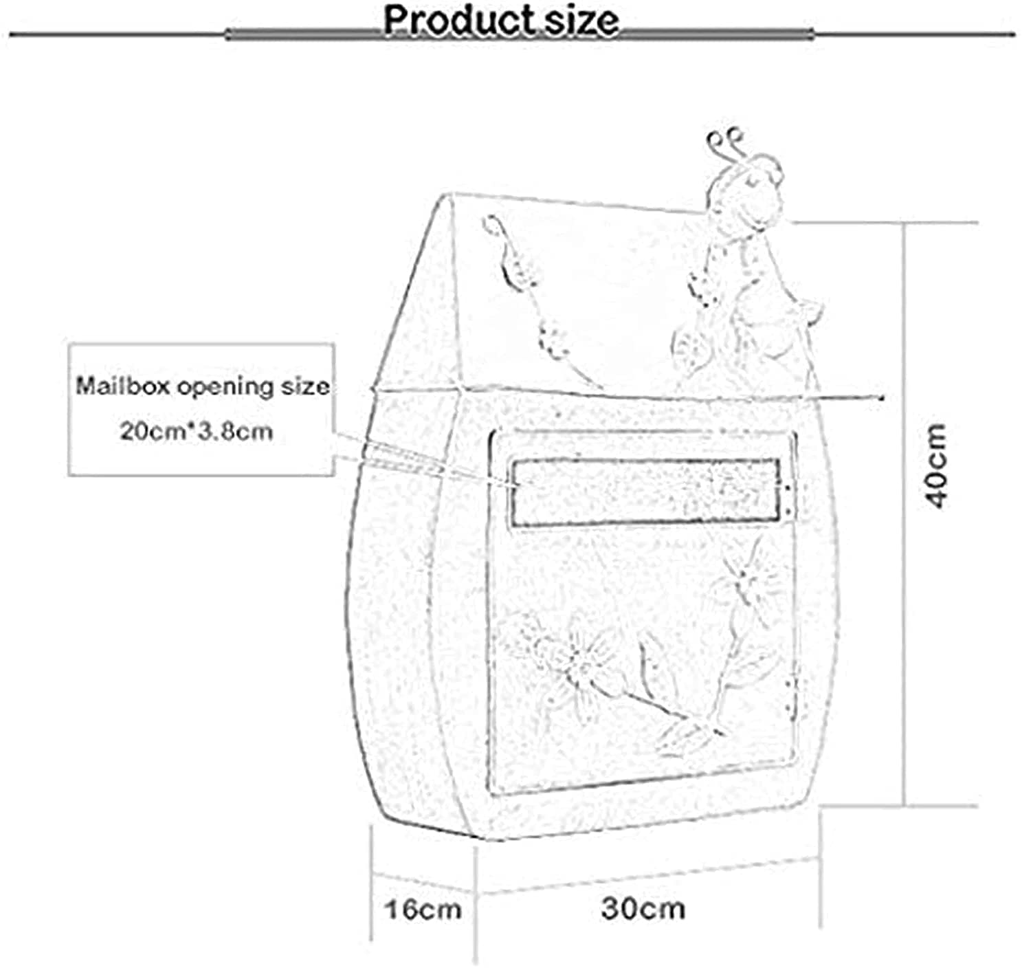 Modern Locking Wall Mount Mailbox with Combination Key Security - Outdoor Letterbox Post Box for Home & Apartment (Bronze) | Durable Weatherproof Design for Secure Mail Delivery