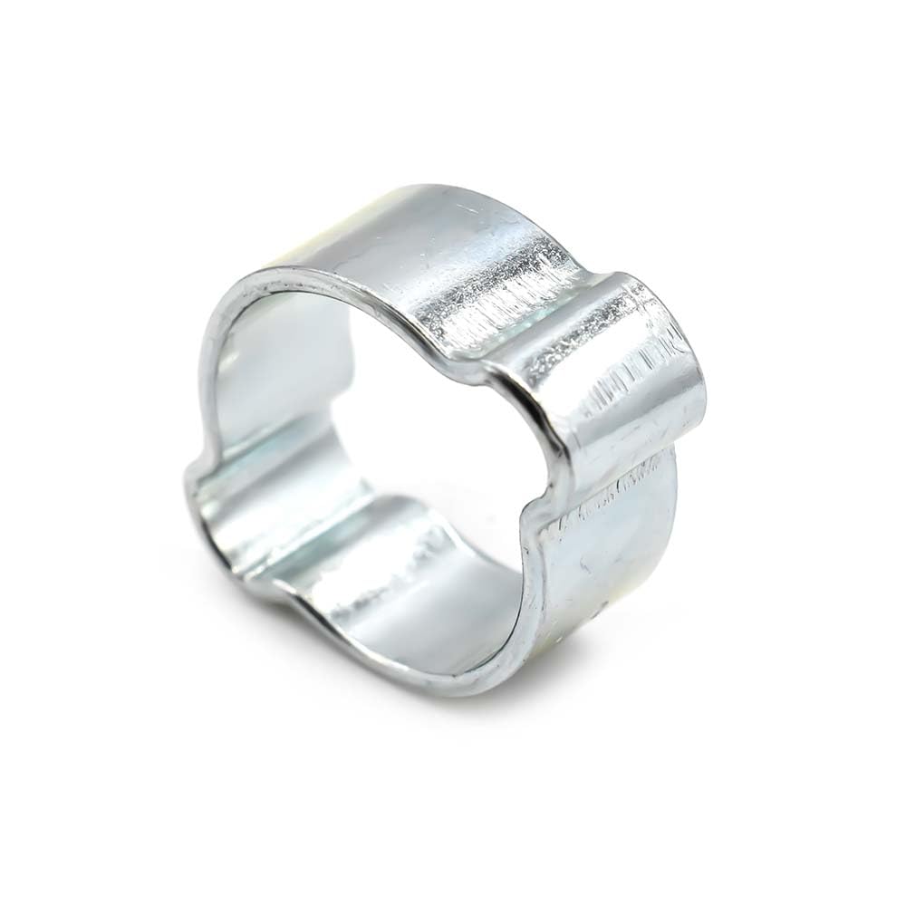 Interstate Pneumatics H615 Double Ear Steel Hose Clamp - Zinc Plated 13-15mm (50 Pack) - Ideal for Automotive, Plumbing, and Industrial Applications