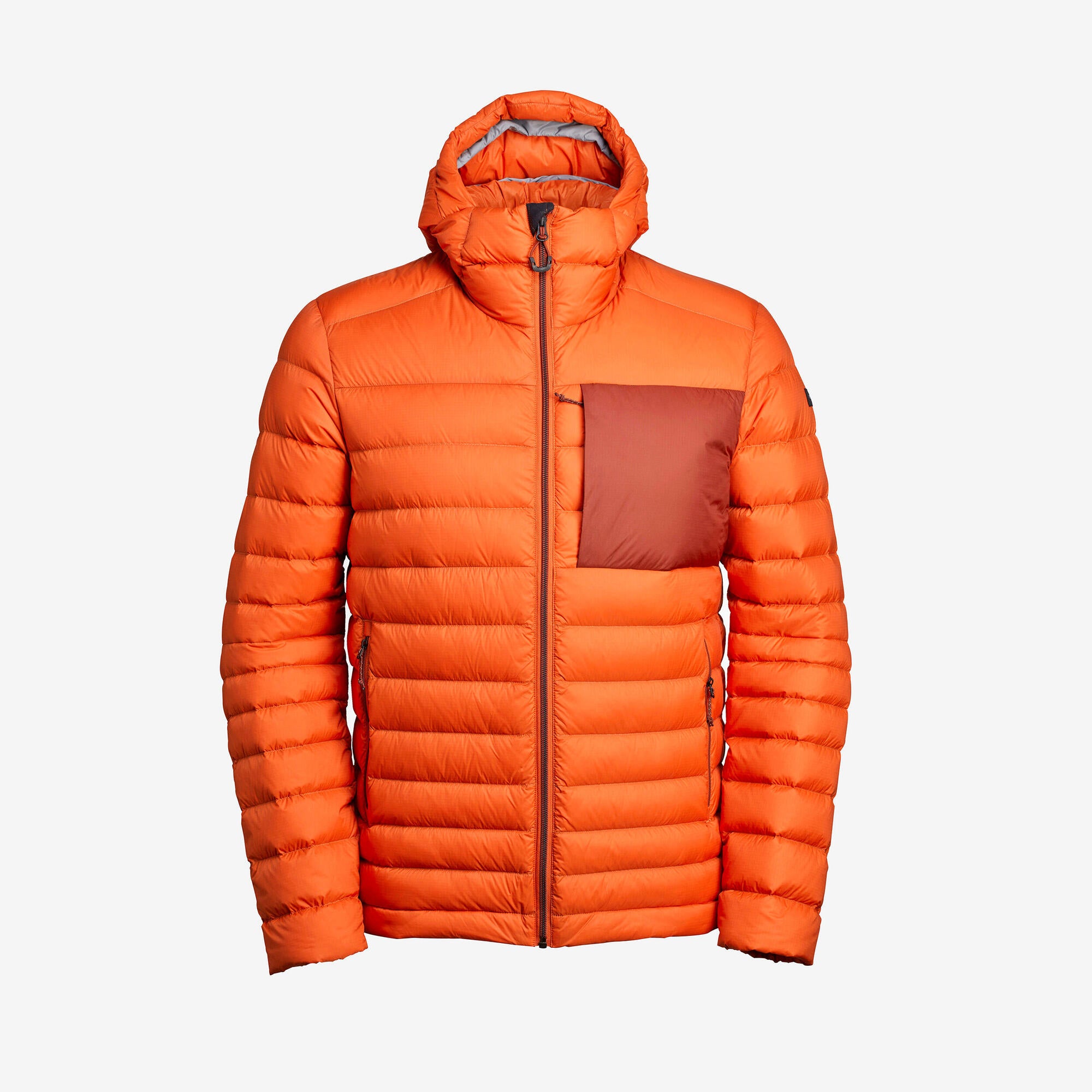 Forclaz MT500 Men's Hooded Padded Jacket for Mountain & Backpacking - Warm & Lightweight Down Coat for Hiking, Camping in Cold Weather (14°F)