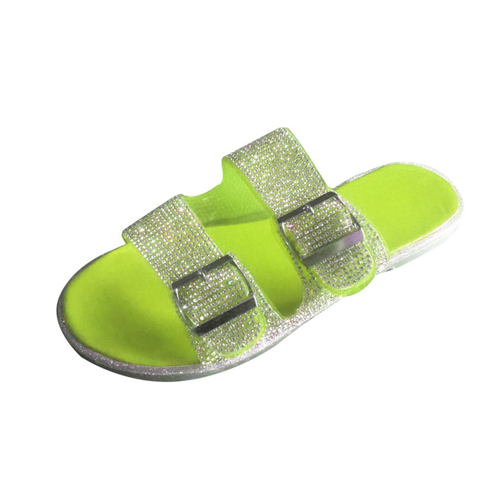 Women's Comfortable Crystal Flat Slip-On Slippers - Casual Beach Shoes for Women - Perfect for Home, Lounging & Outdoor Wear