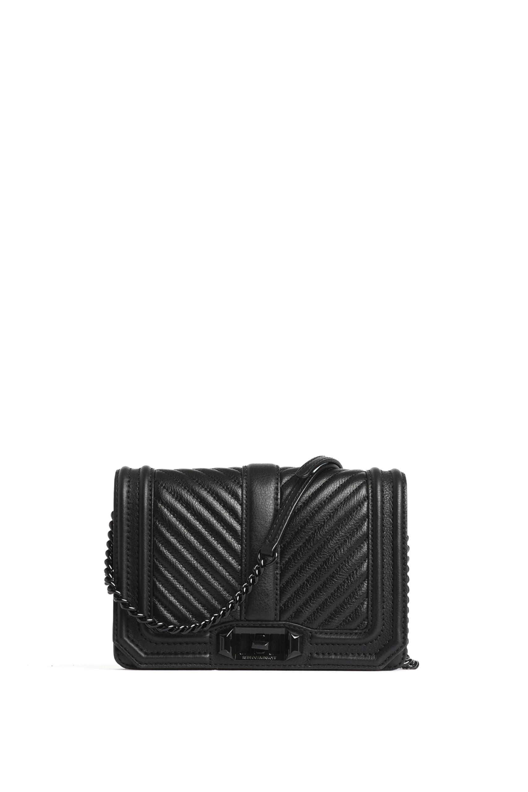 Rebecca Minkoff Women's Chevron Quilted Love Crossbody Bag - Stylish Small Shoulder Purse for Everyday Use, Work & Date Night