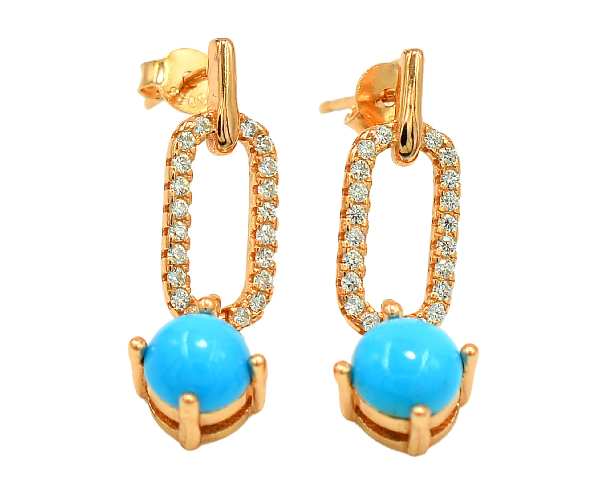 Natural Sleeping Beauty Turquoise Gemstone 925 Sterling Silver Ring, Earring & Pendant Jewelry Set - December Birthstone Gift for Women, Girlfriend - Perfect for Christmas, Birthdays & Special Occasions
