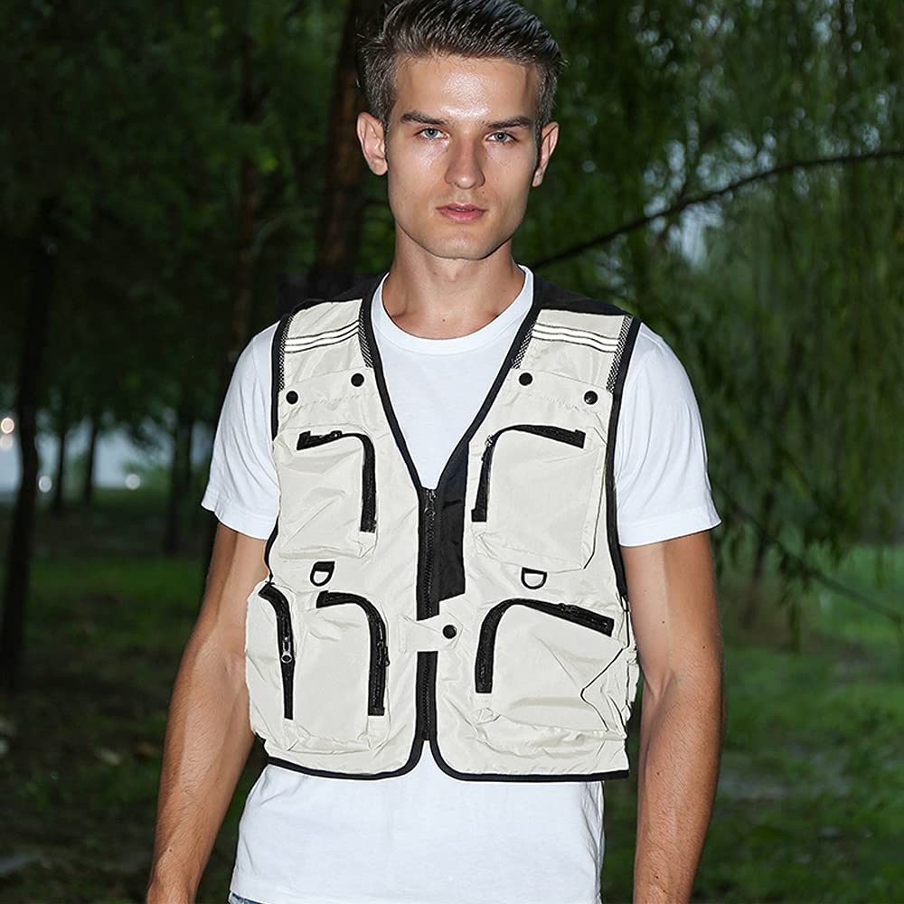 SHOOYING Men's & Women's Outdoor Fishing Vest with Multiple Pockets - Lightweight Travel Photography Vest for Hiking, Camping & Hunting (Ideal for Photographers & Outdoor Enthusiasts)