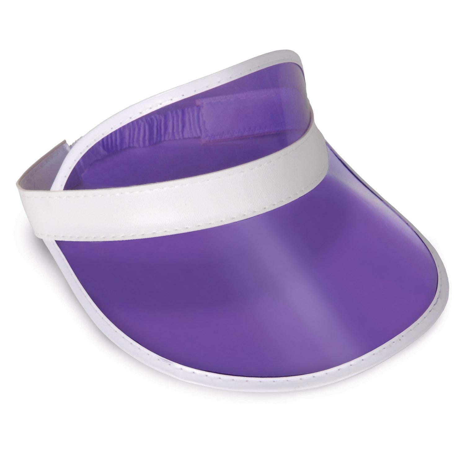 12 Pack Beistle Clear Purple Plastic Dealer's Visor - Casino Party Supplies for Poker Night, Halloween Costume Accessories & Themed Events