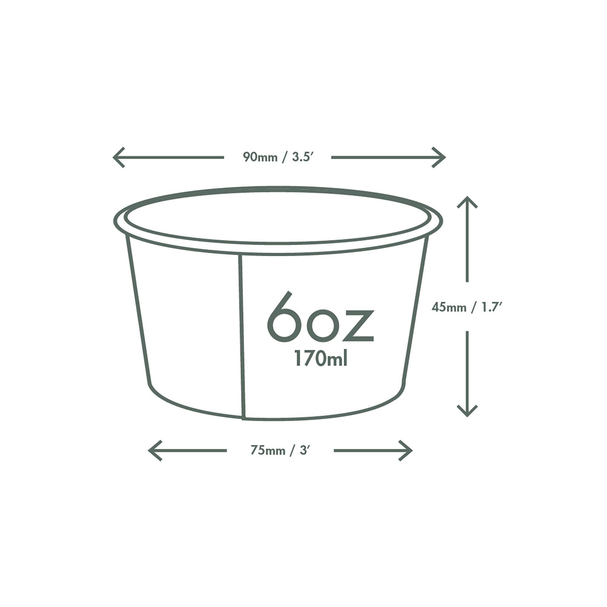Vegware Compostable 6oz PLA Lined Paper Food Bowls - 1000 Count Case | Eco-Friendly Disposable White Round Bowls for Ice Cream, Soup & Desserts | Plant-Based & Biodegradable with Optional 90-Series Lids | Perfect for Restaurants, Cafes & Catering Events