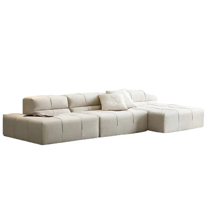 Modern Minimalist Luxury Sectional Sofa Set - Corner Couch for Living Room, Lounge & Home Theater - Soft Fabric Upholstery & Comfortable Seating
