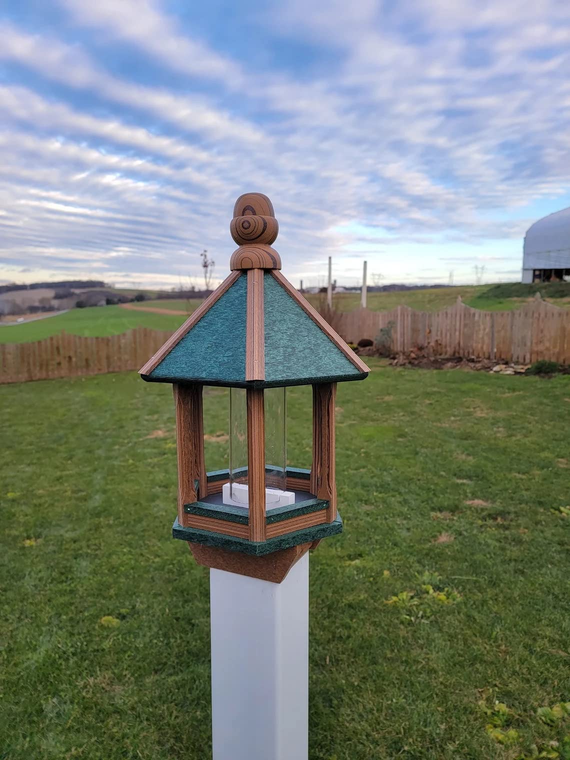Premium Amish-Made Hanging Bird Feeder - Weather-Resistant Poly Lumber Feeding Tube for Outdoor Use | Hanging or Post Mounted Options | Perfect for Backyard, Garden & Wildlife Observation