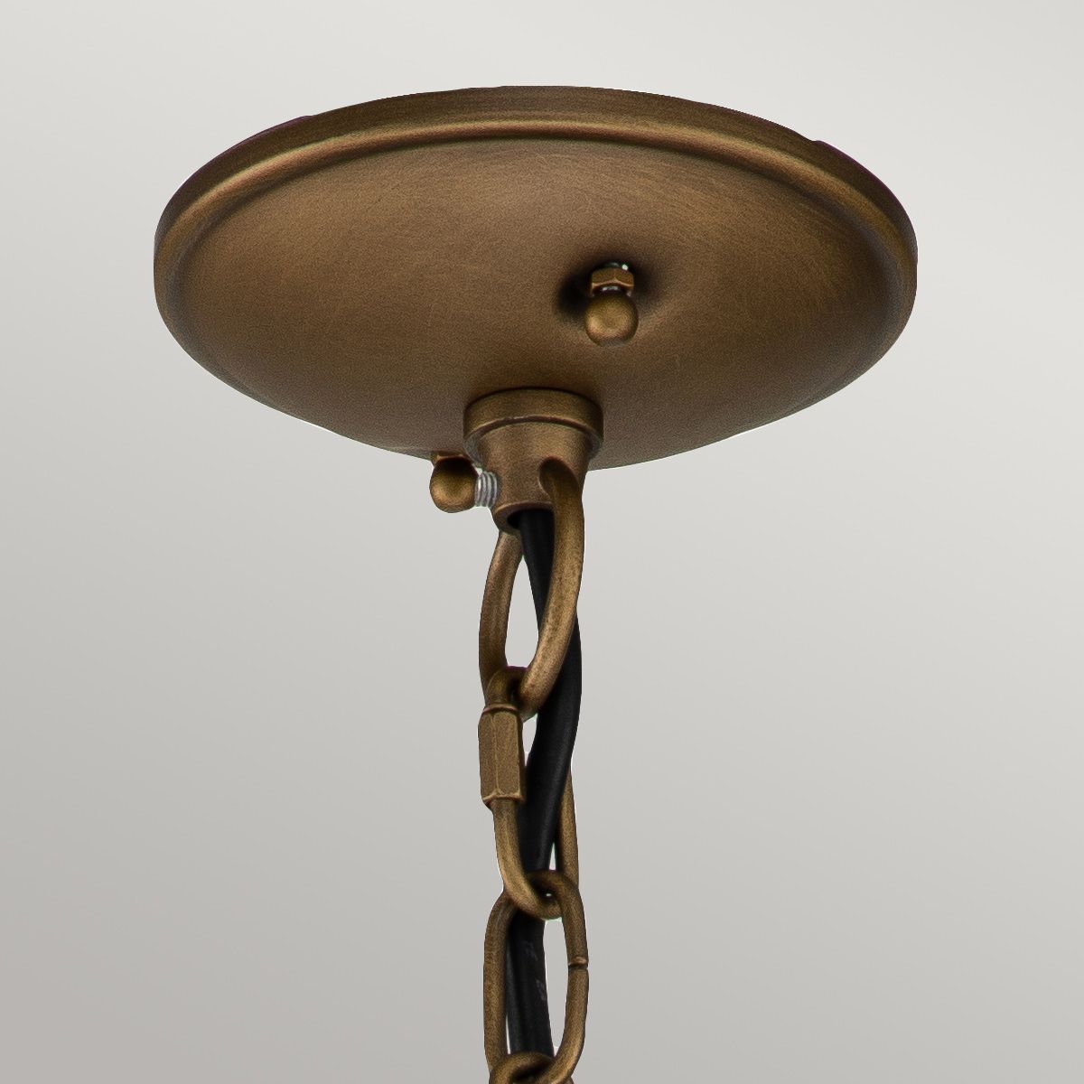 Bridge Point 1 Light Small Chain Lantern - Weathered Zinc/Natural Brass Finish, IP44 Rated, E27 Socket - Perfect for Porch, Patio, and Garden Lighting