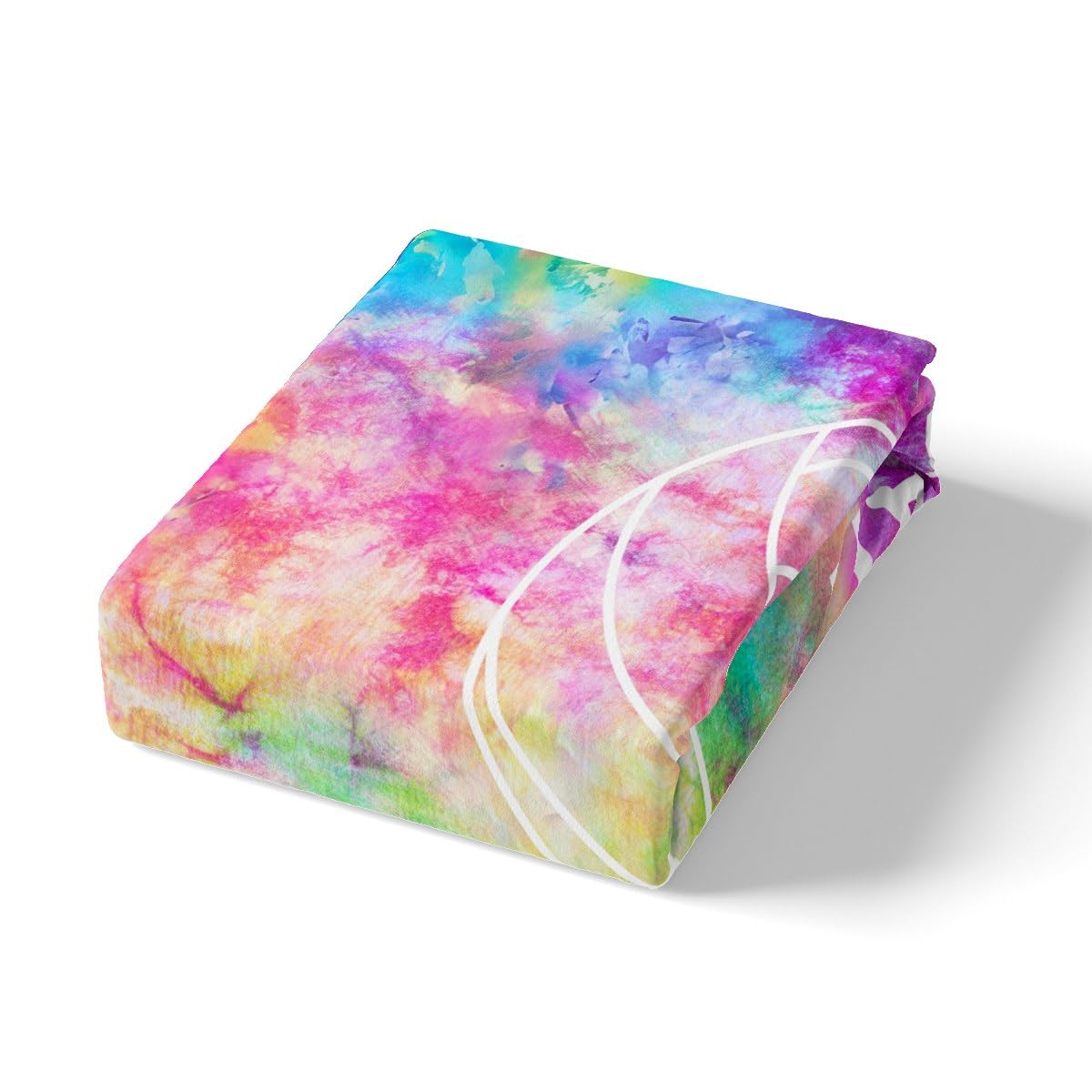 Feelyou Volleyball Fitted Sheet Twin Size - Tie Dye Sports Bedding Set for Kids & Teens - Lightweight Breathable Volleyball-Themed Bed Cover (No Flat Sheet) - Perfect for Dorm Rooms, Sleepovers & Sports Fans