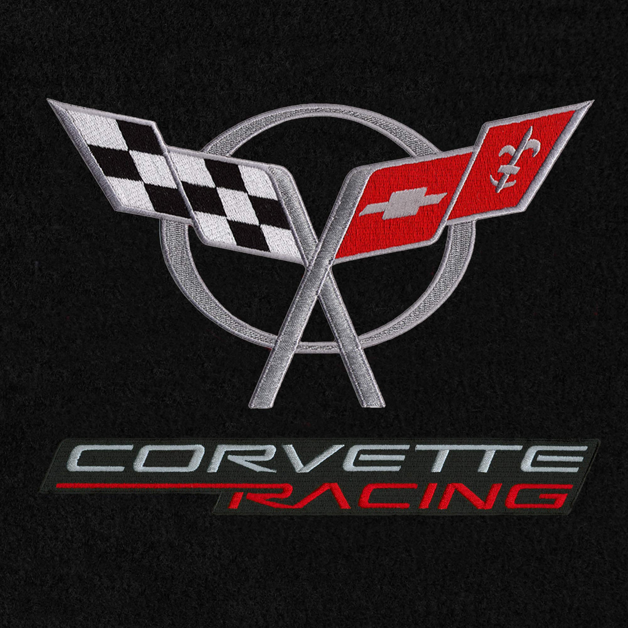 Premium Custom-Fit Carpeted Floor Mats for 1997-2004 Corvette C5 Coupe - Black Deck with Corvette Racing Design | Luxury Car Floor Liners | Perfect for Daily Driving & Car Shows