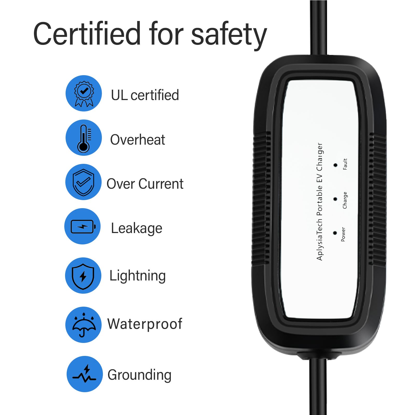 Portable Level 1 EV Charger - 15Amp 110V Electric Vehicle Charger with 21Ft Extension Cord, NEMA 5-15P Plug for Home Charging Station | SAE J1772 Compatible (Tesla Requires Adapter) | Perfect for Home, Office & Emergency Roadside Charging
