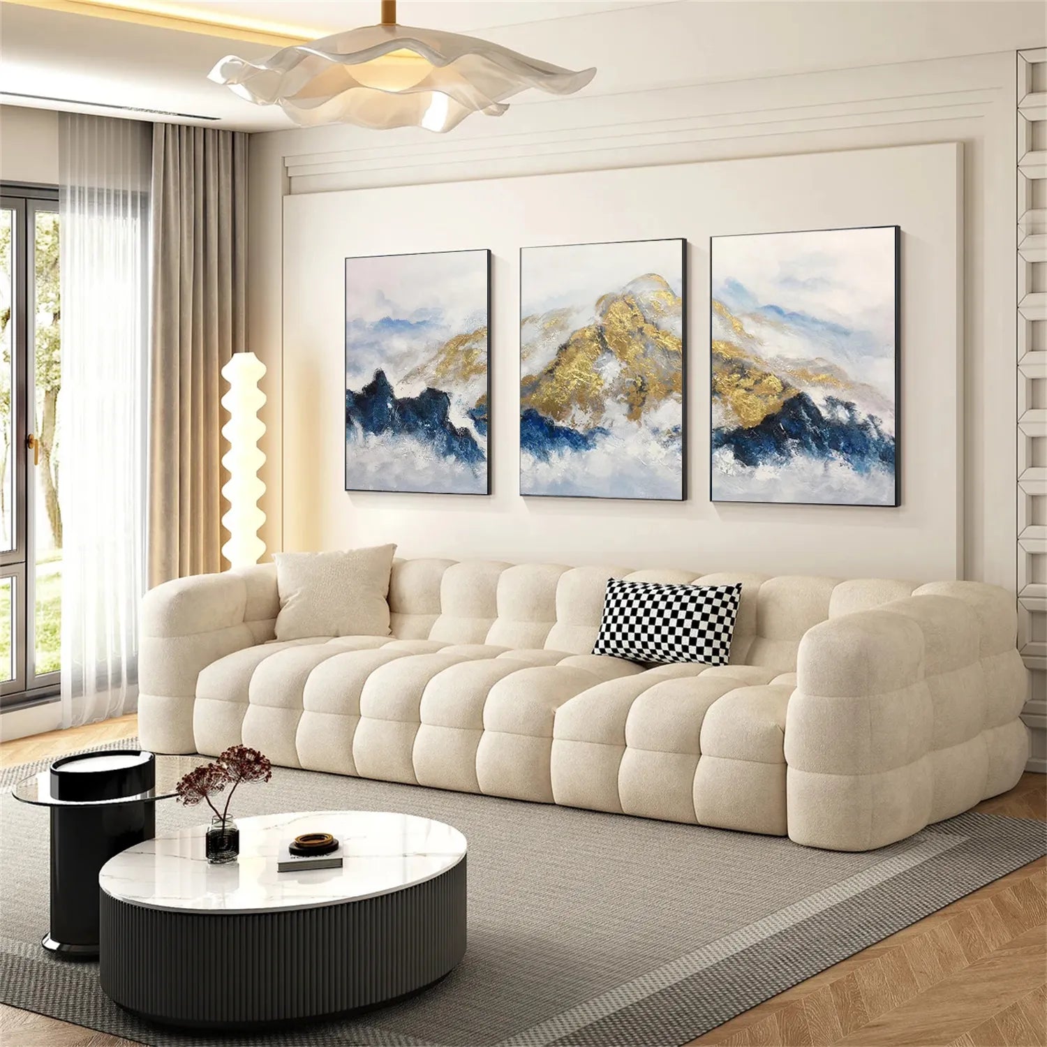 Abstract Painting Set of 3 - Modern Wall Art Canvas Prints for Living Room, Bedroom & Office Decor | #AB221
