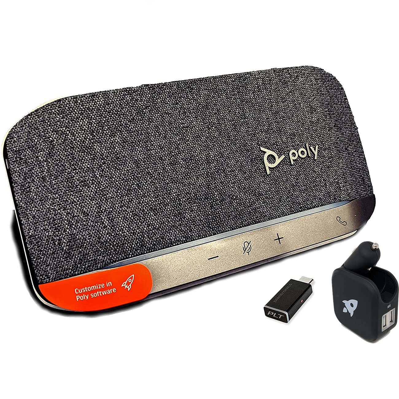 GTW Bundle with Poly SYNC 20+ USB-C Bluetooth Speakerphone - Wireless Conference Speaker with Dongle & Charger for Zoom, Webex, Google Meet, Microsoft Teams - Perfect for Home Office, Remote Work, Online Classes & Video Conferencing