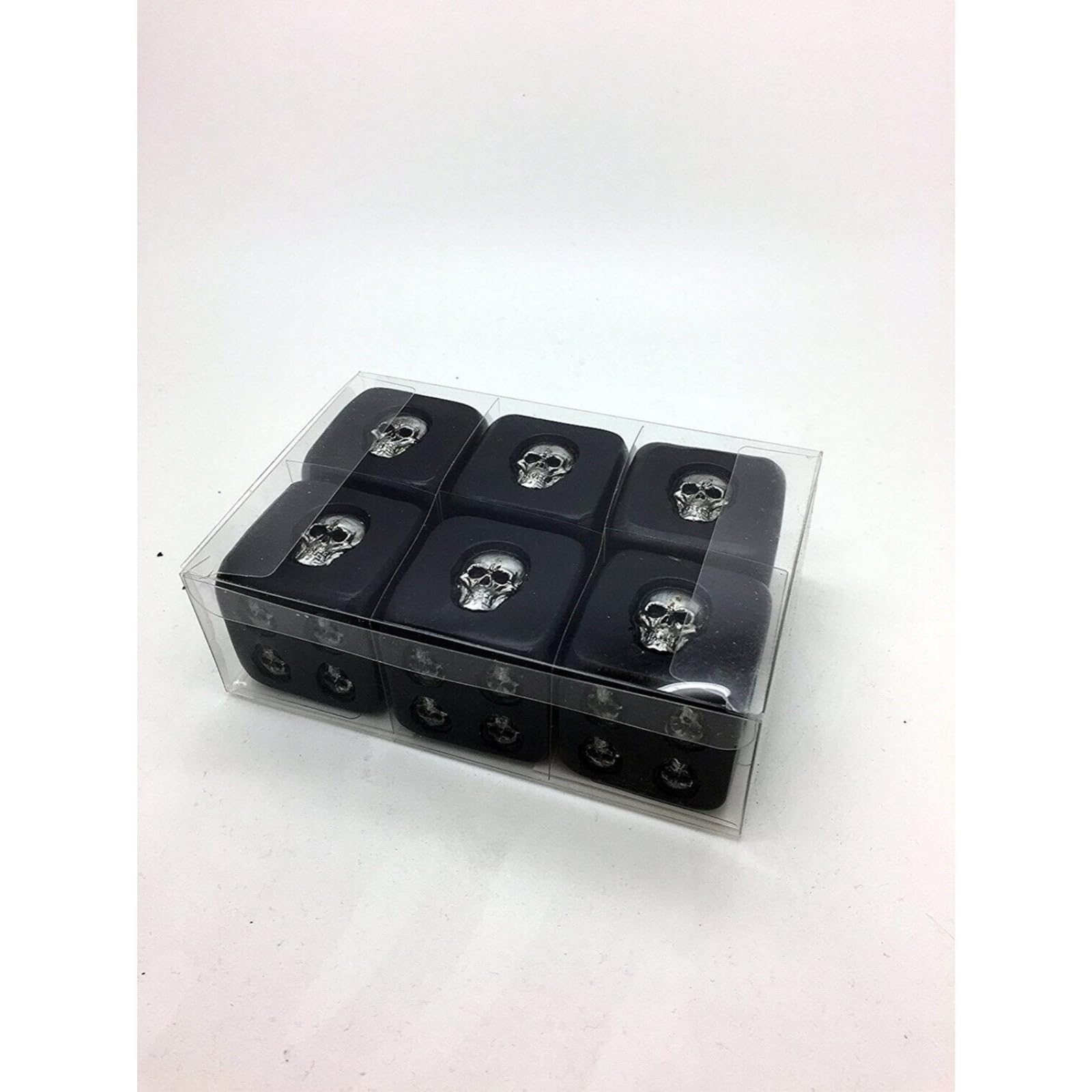 Pacific Giftware Decorative Black Skull Dice Set - 6 Gothic 1.5 Inch Death-Themed Game Pieces for Tabletop RPG, Halloween Decor & Dark Aesthetic Collectibles
