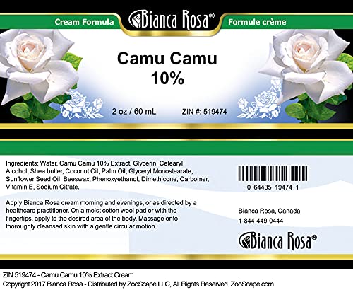Organic Camu Camu 10% Vitamin C Face Cream - 2 oz for Brightening & Anti-Aging | ZIN: 519474 | Perfect for Daily Skincare Routine & Dark Spot Treatment