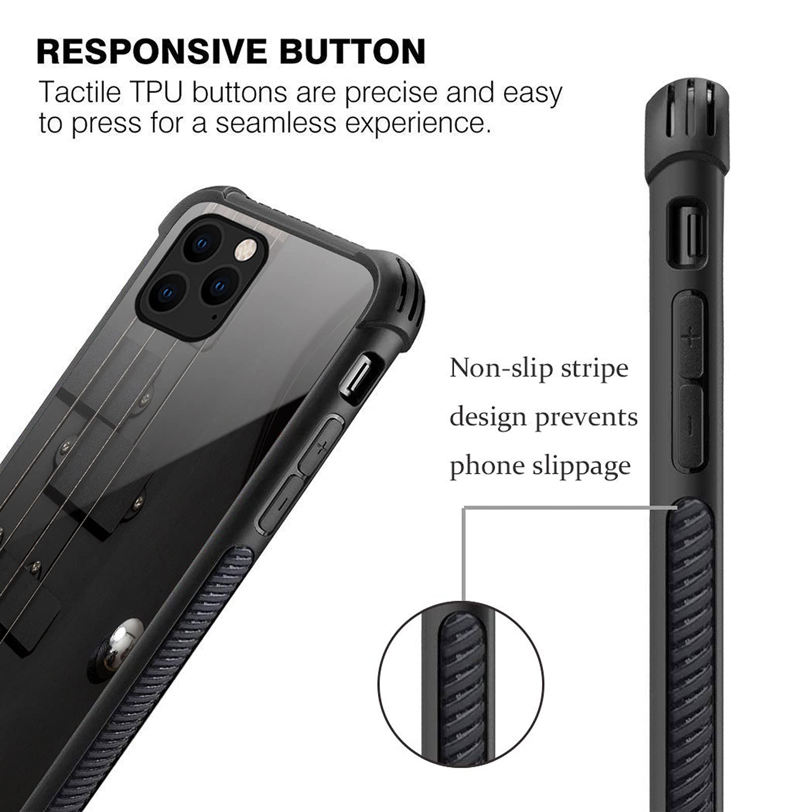 CARLOCA iPhone 13 Pro Case - Shockproof Hard Acrylic Cover with Guitar Bass Strings Graphic Design | Anti-Scratch Protection | Perfect for Music Lovers & Daily Use